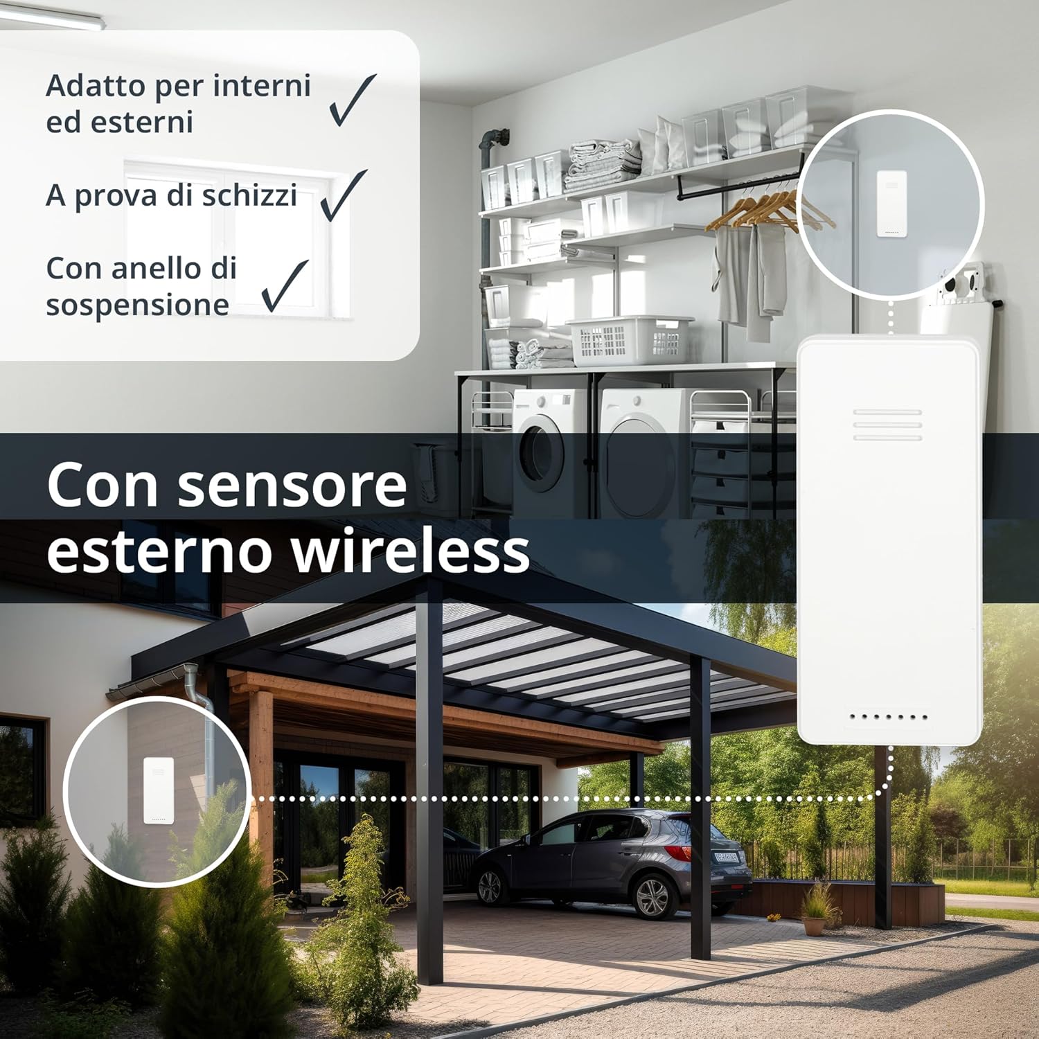 Ade Stazione Meteorologica Digitale con Sensore Esterno, Nero - immagine 3