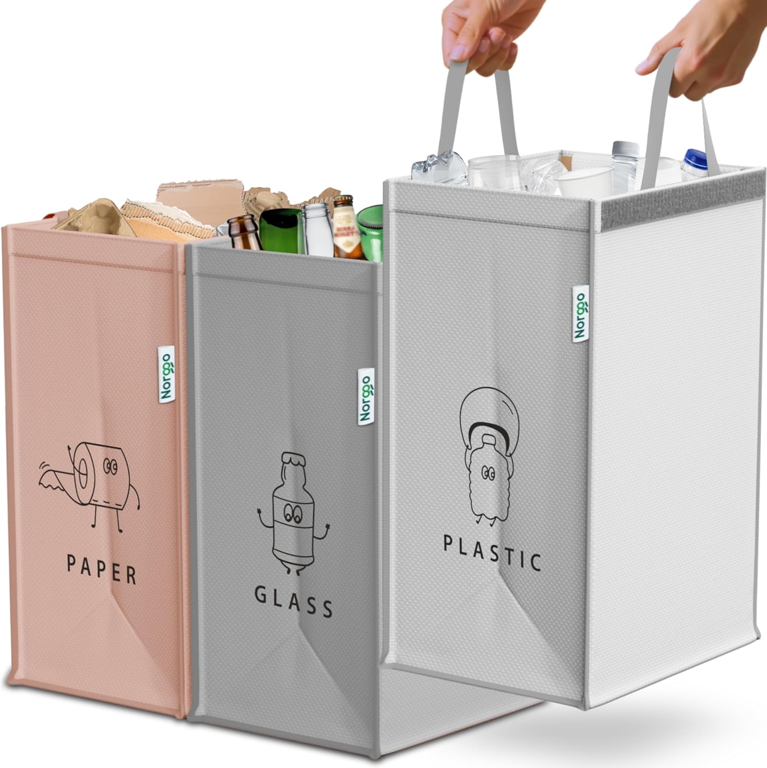 Set 3 Borse per Raccolta Differenziata 40L