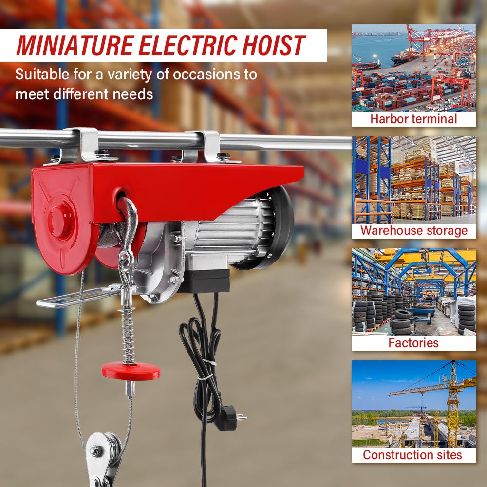 TEENO Paranco Elettrico 1200W - 300KG/600KG, Rosso - immagine 4