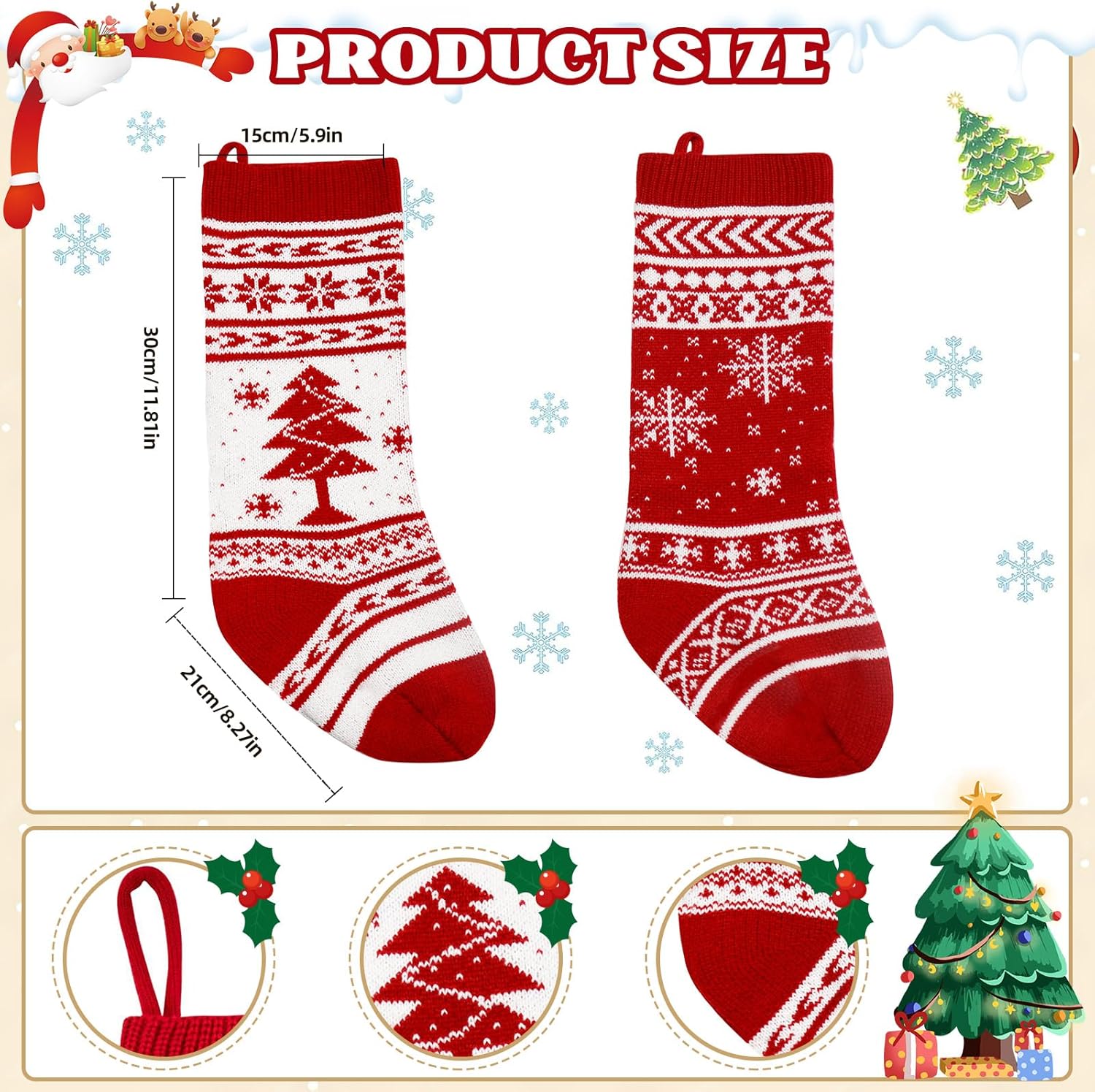 Calze Natalizie da Appendere Set - Addobbi Casa - immagine 2