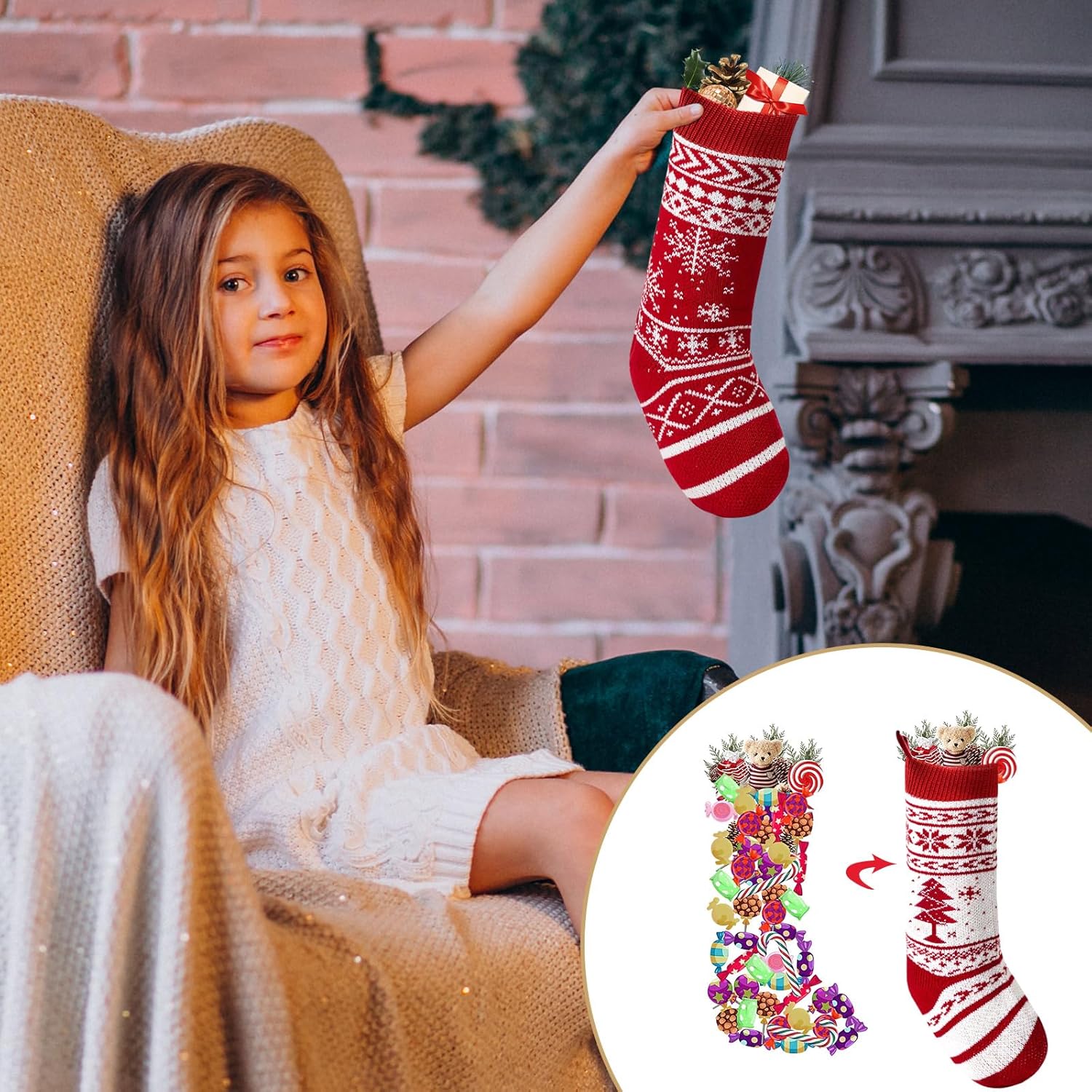 Calze Natalizie da Appendere Set - Addobbi Casa - immagine 4