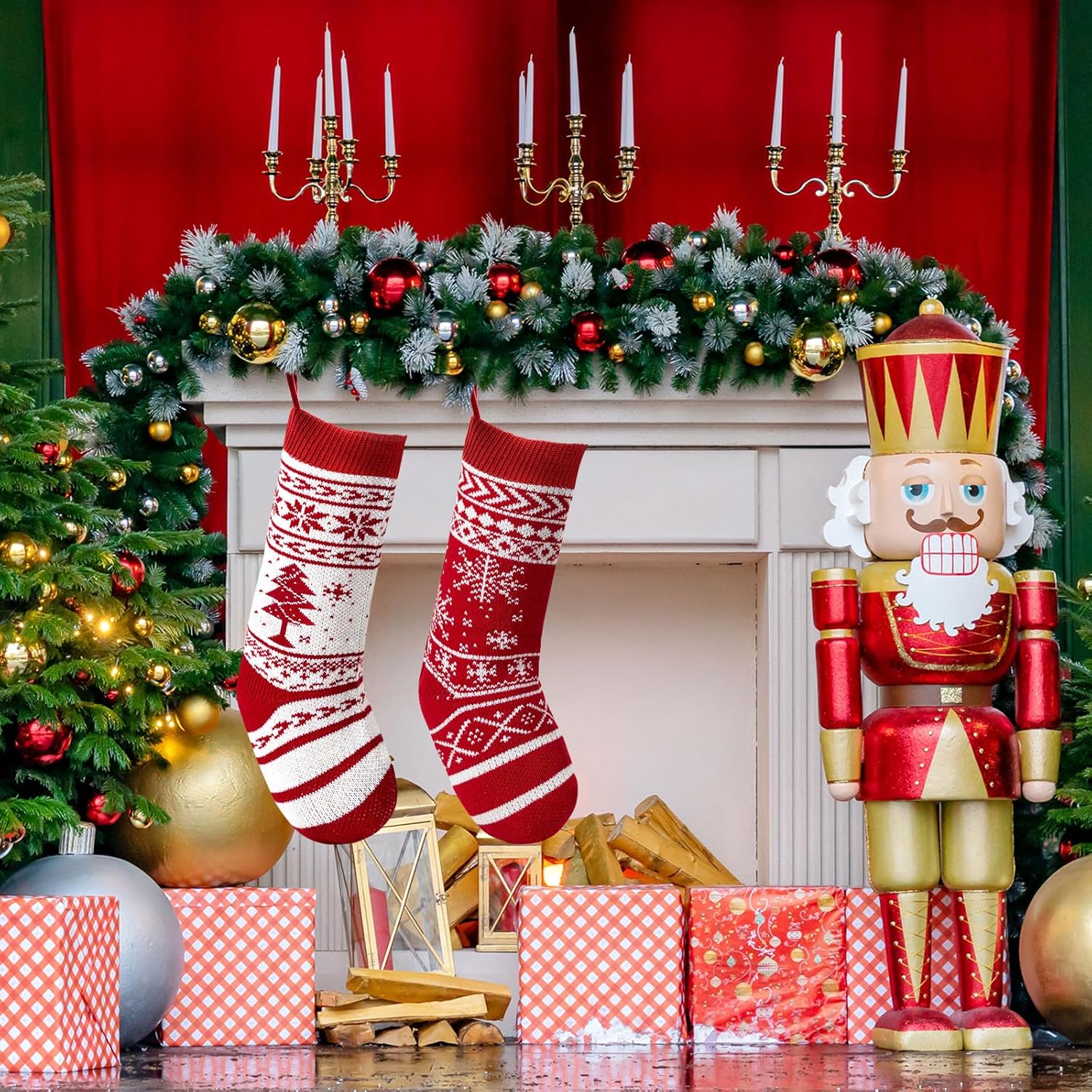 Calze Natalizie da Appendere Set - Addobbi Casa - immagine 5