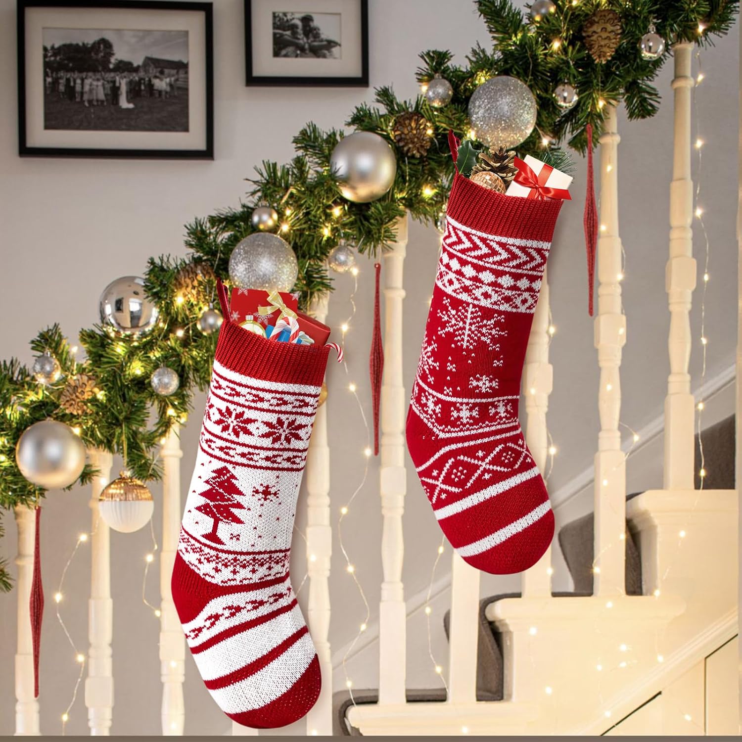 Calze Natalizie da Appendere Set - Addobbi Casa - immagine 6