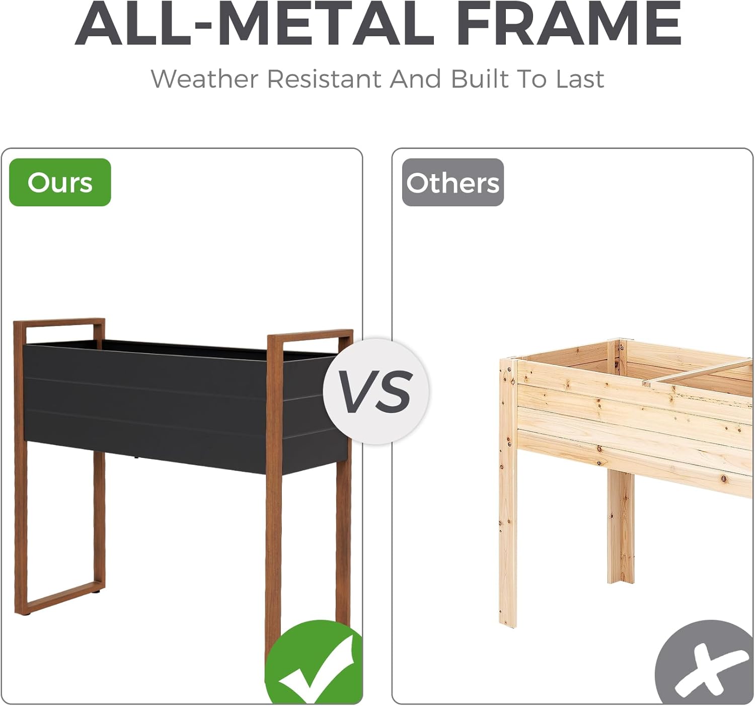 Grand patio Fioriera rialzata in metallo per giardino - immagine 4