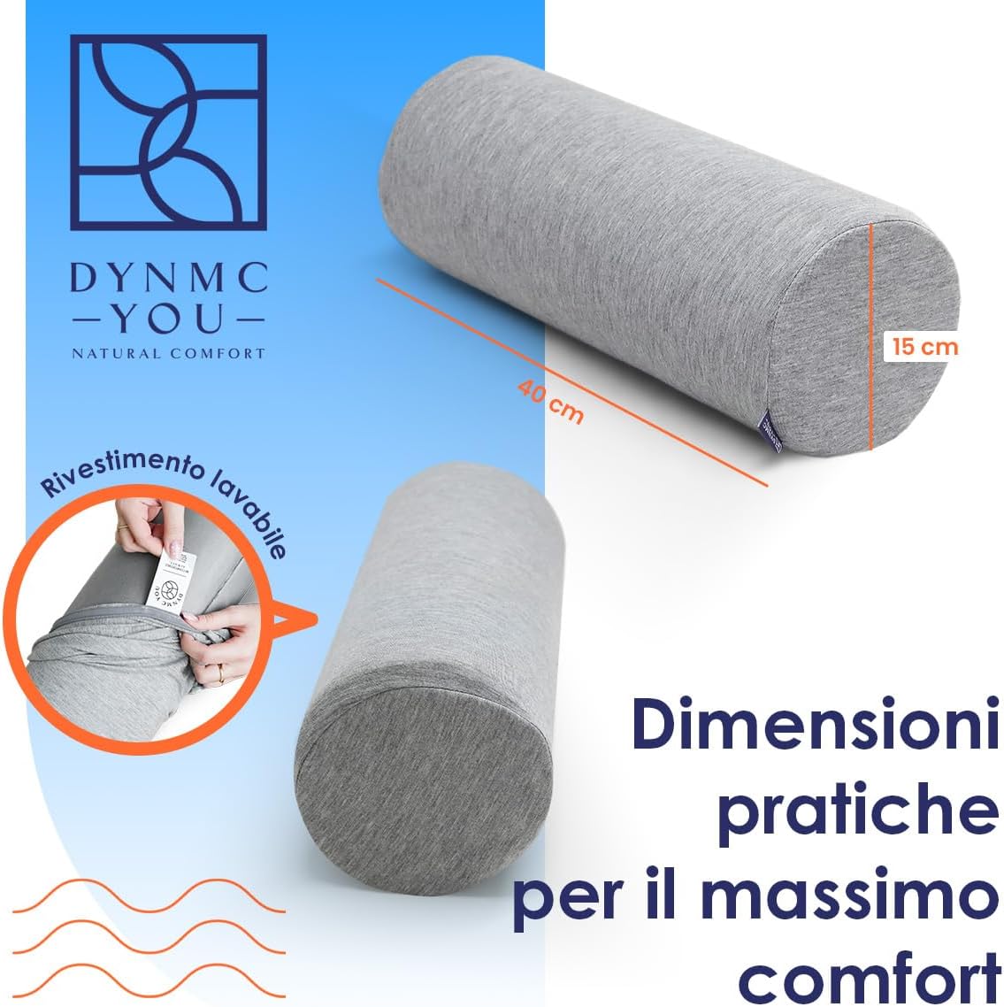 Dynmc You Cuscino Lungo Imbottito Memory Foam - immagine 4