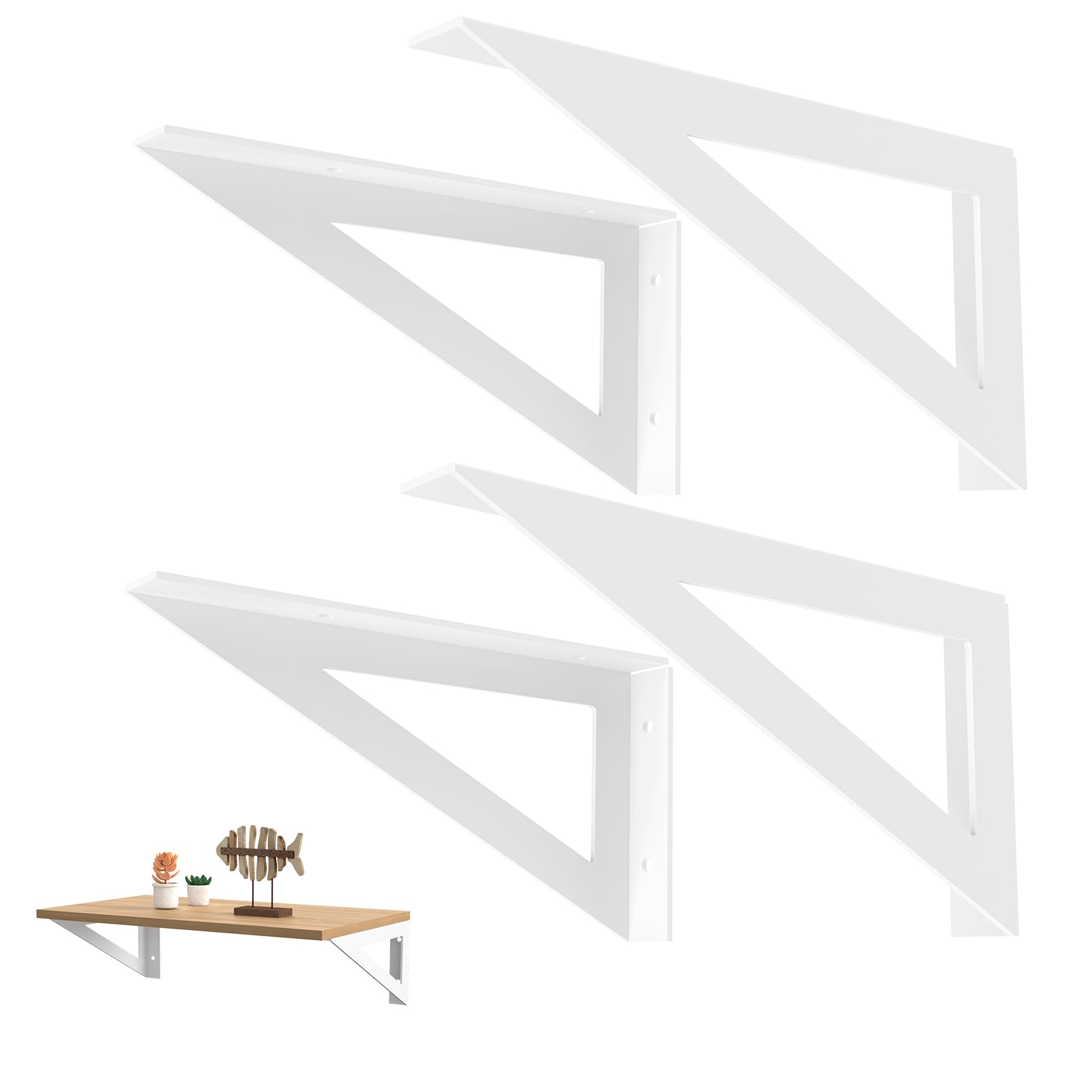 BRATA Staffa Mensola Bianca 25cm - 4 Pezzi