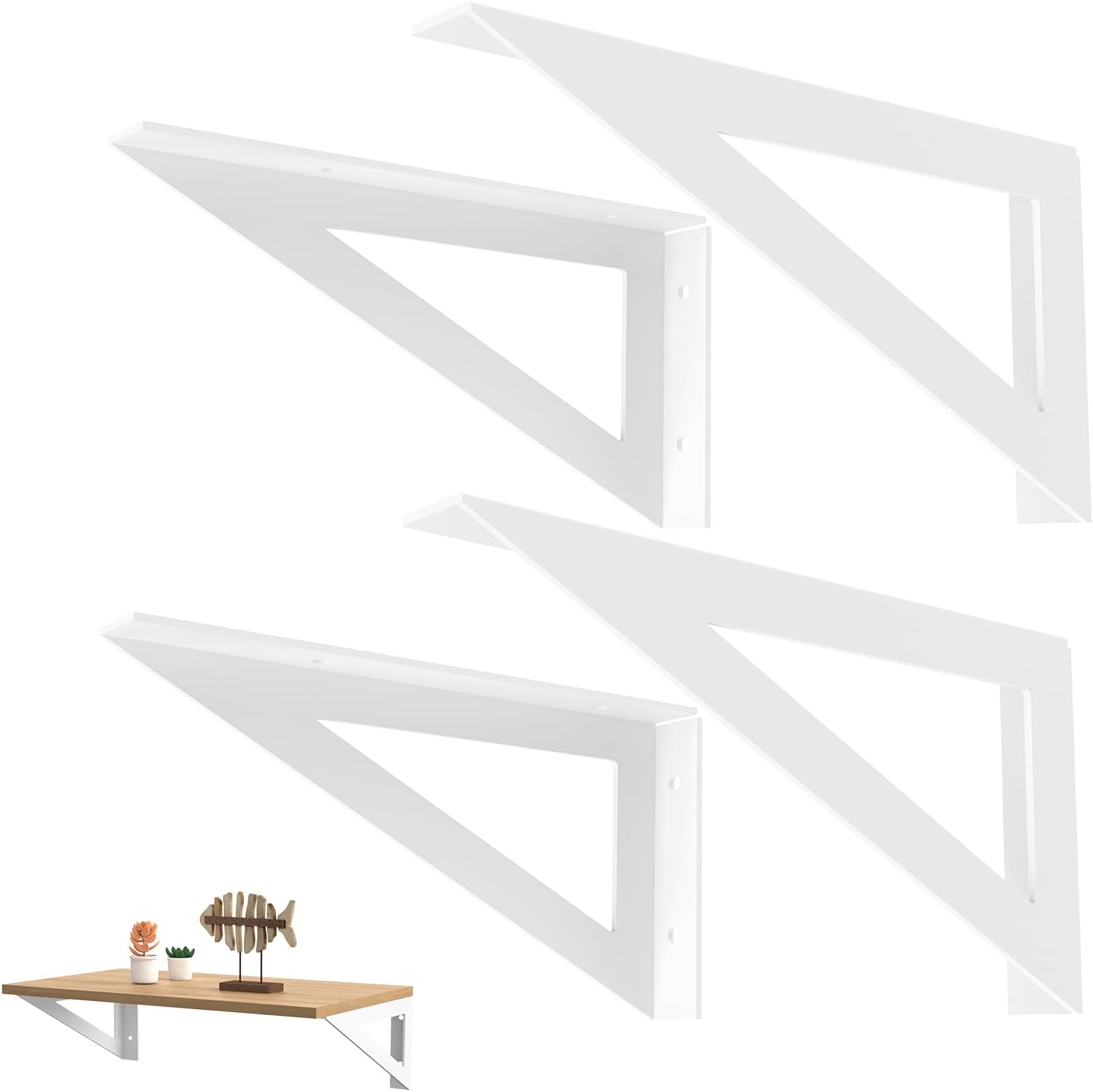 BRATA Staffa Mensola Bianca 25cm - 4 Pezzi - immagine 1