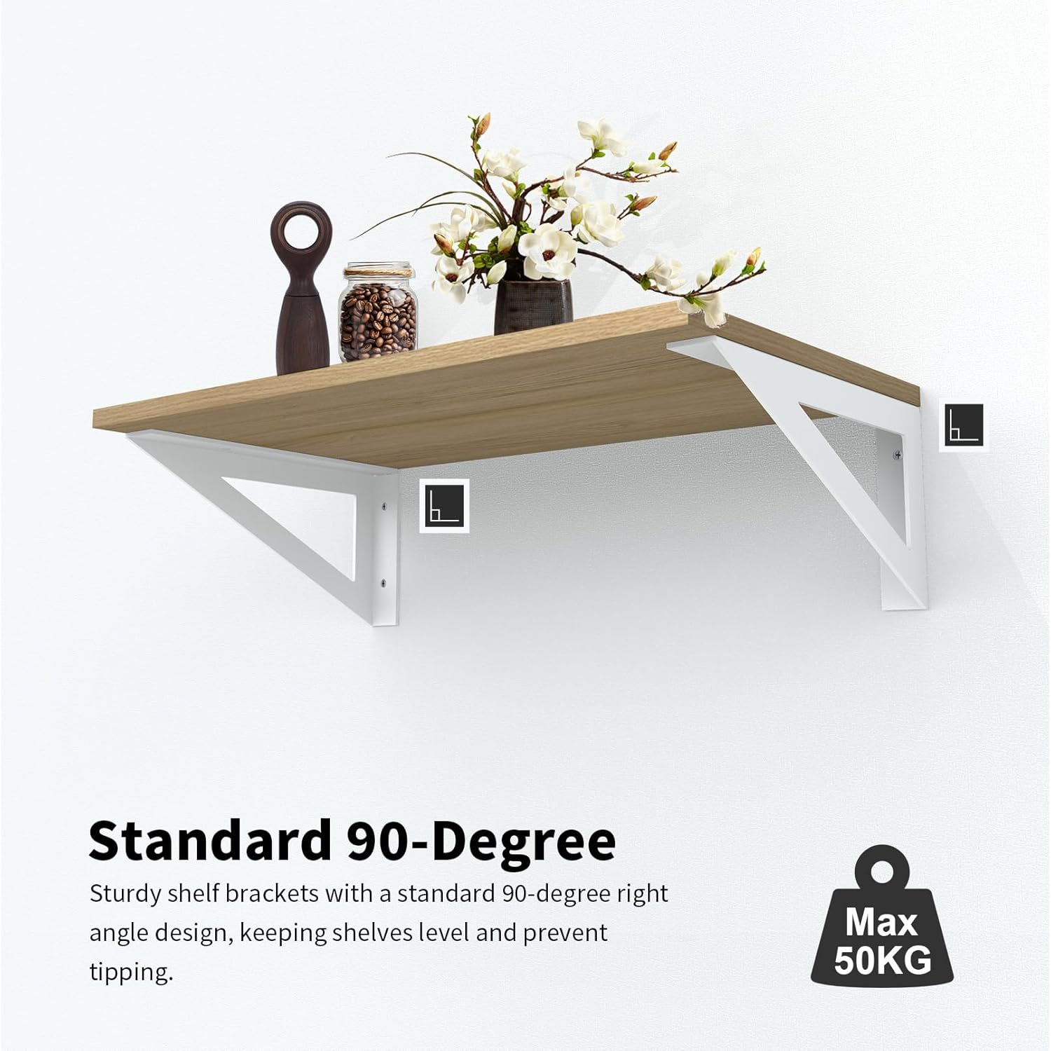 BRATA Staffa Mensola Bianca 25cm - 4 Pezzi - immagine 3