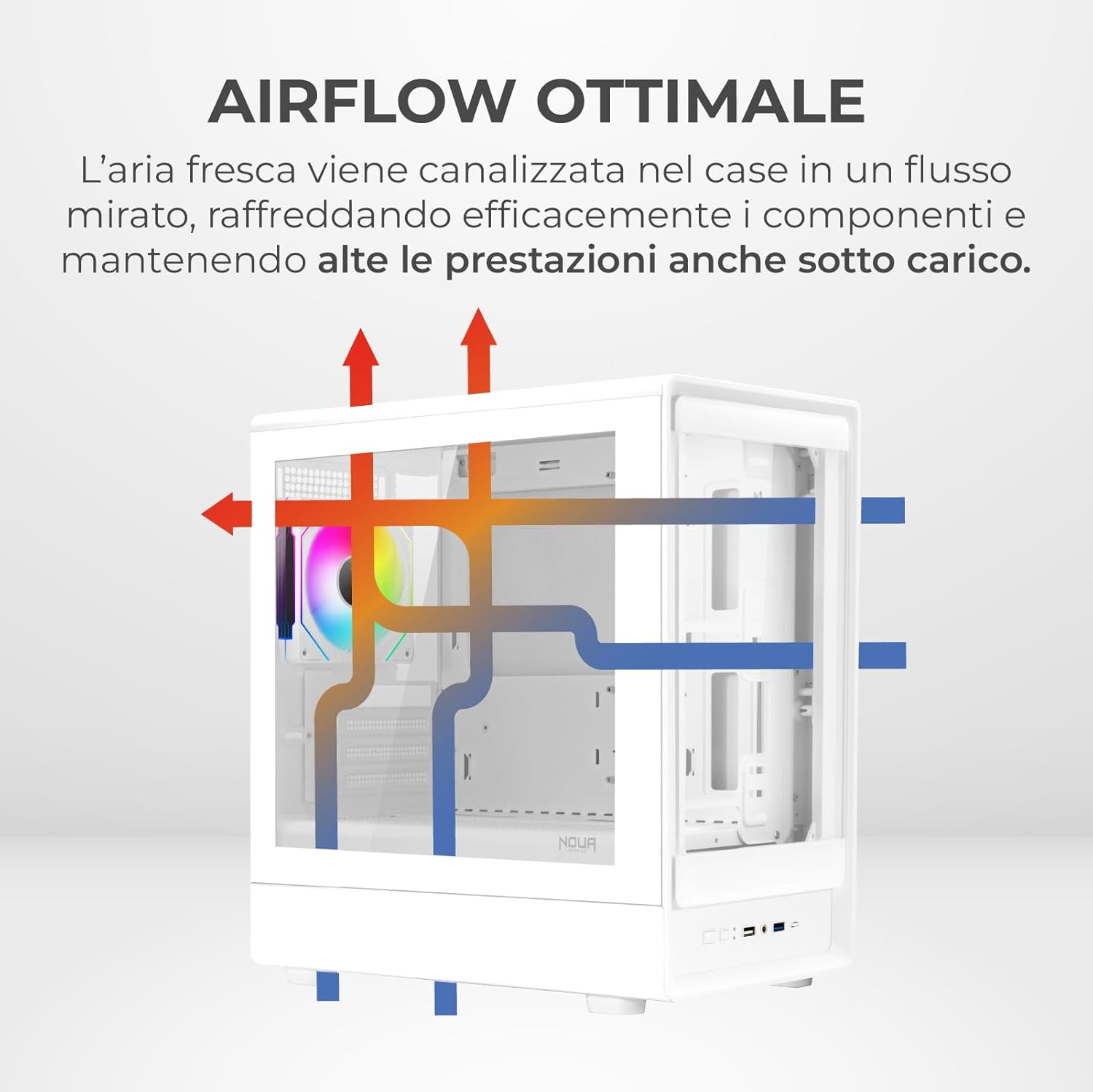 Noua Nexus PH100 - Case Gaming MicroATX Bianco - immagine 5