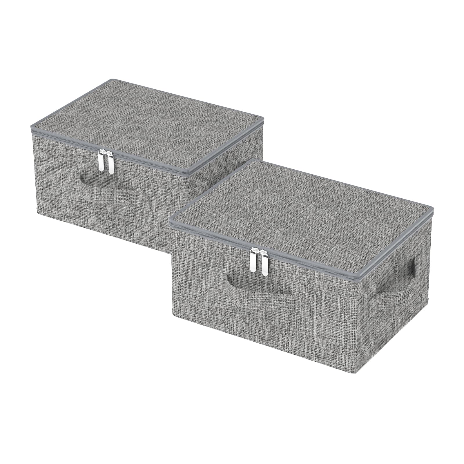 2 Scatole Portaoggetti Sottoletto Pieghevoli 40x30x20cm, Grigio