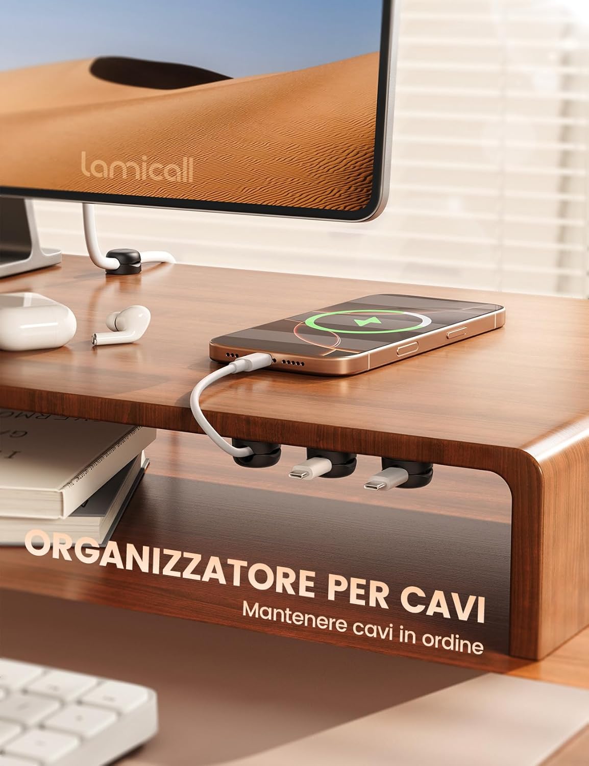Lamicall Clip per Cavo a Molla - 6 Pezzi, Nero - immagine 2