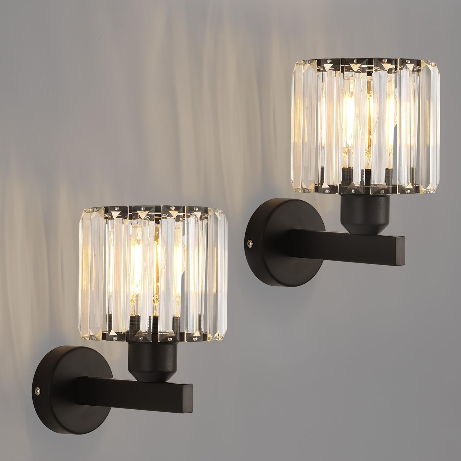 Anwio Applique in Cristallo Nero E27 (2 Unità) - immagine 1