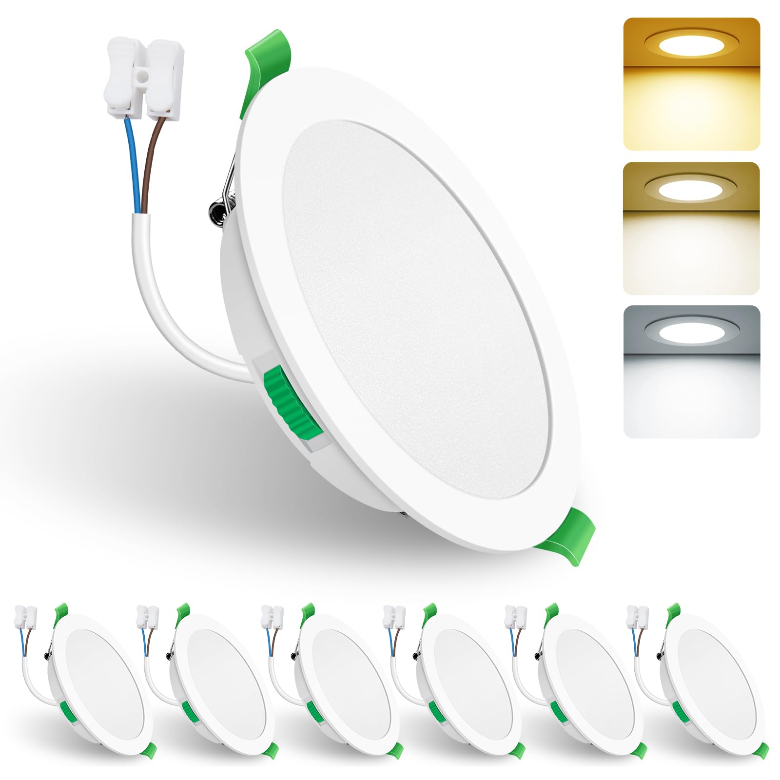 Alusso Lighting Faretti LED Incasso Cartongesso 15W, Set 6