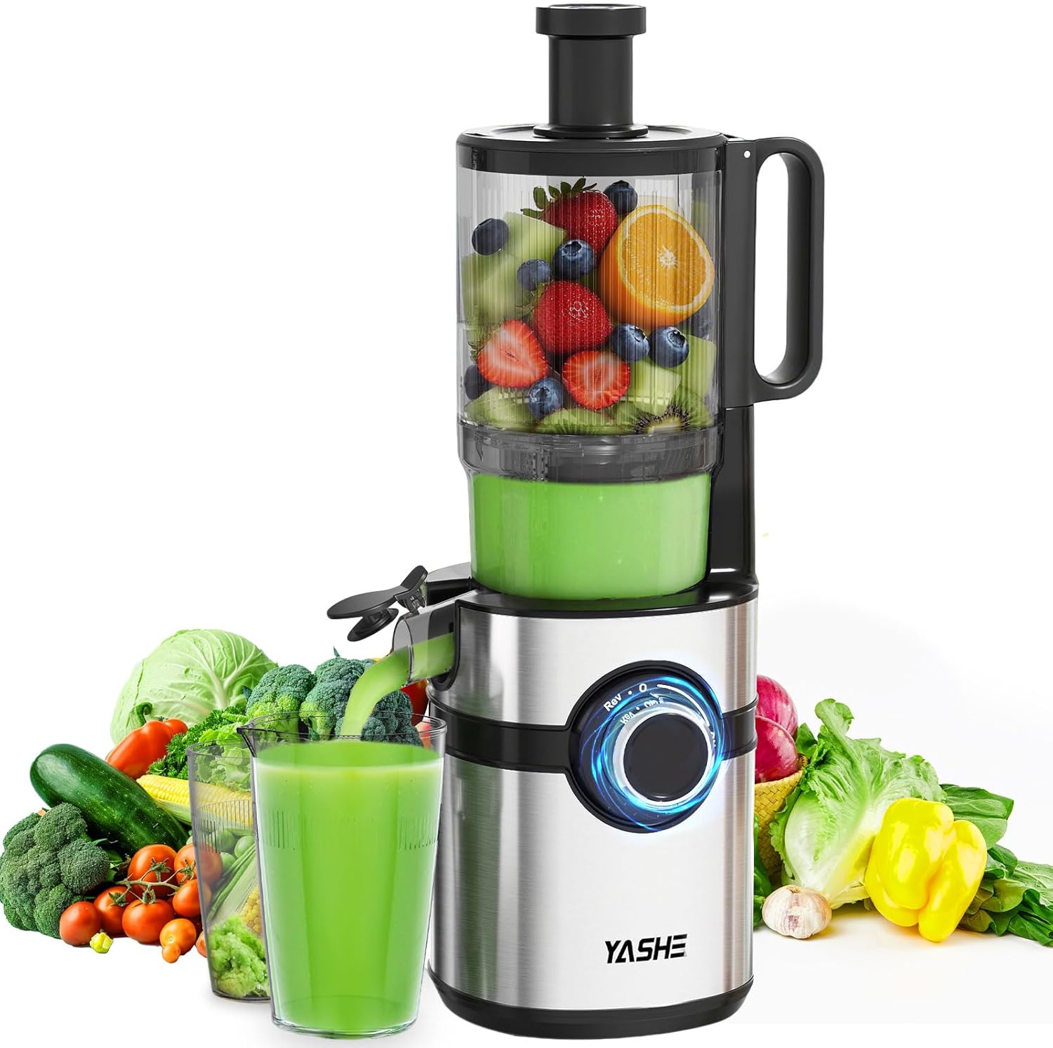 Yashe Estrattore di Succo a Freddo con Ampio Tubo 12,7cm - immagine 1