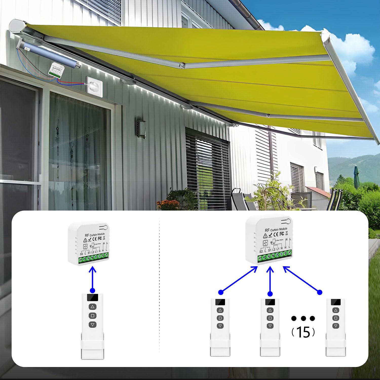 Tedeligo Interruttore Tapparelle con Telecomando RF - immagine 5