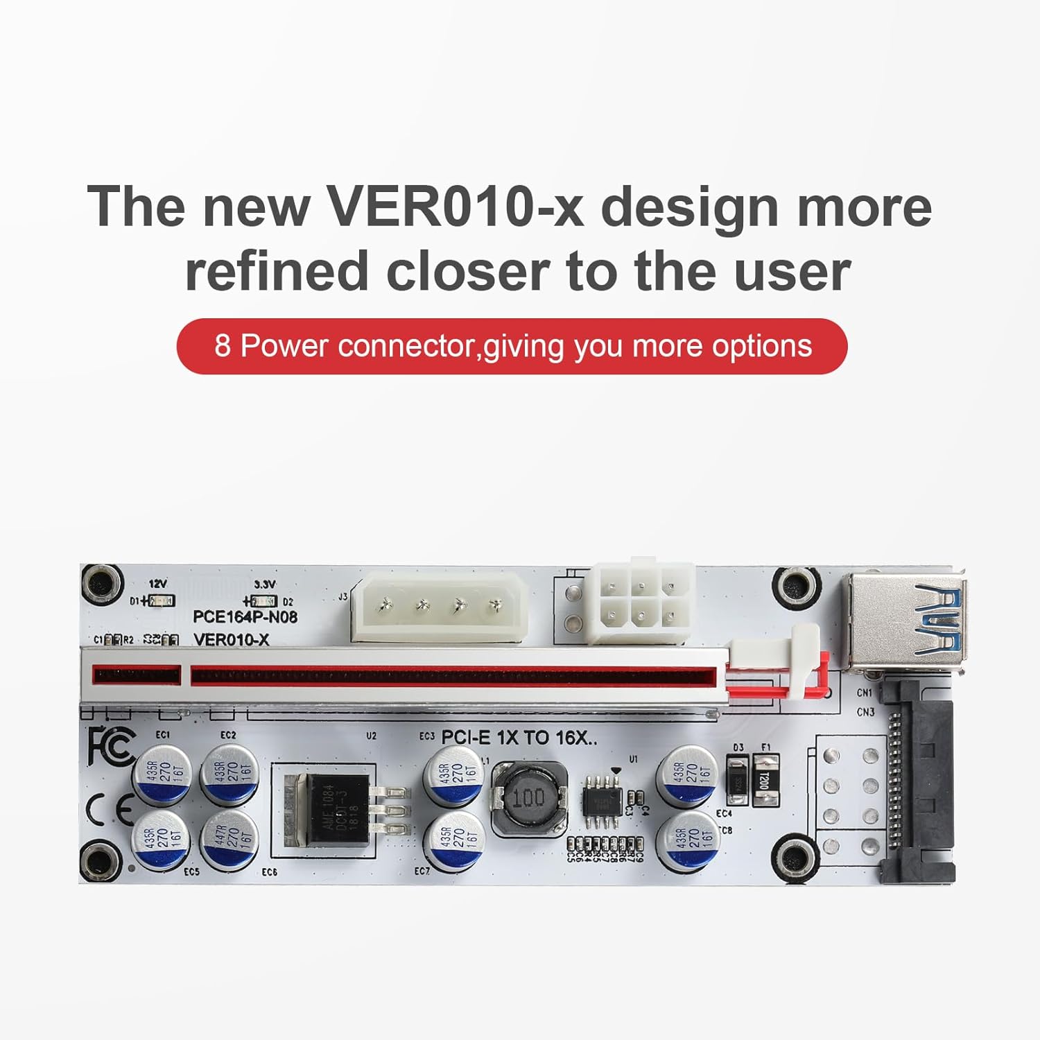 PCIE Riser 1x a 16x per GPU Mining (6 Pezzi) - immagine 2