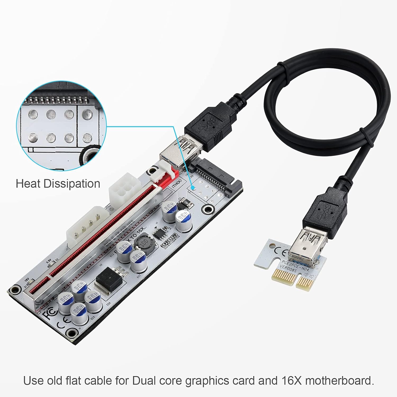 PCIE Riser 1x a 16x per GPU Mining (6 Pezzi) - immagine 6