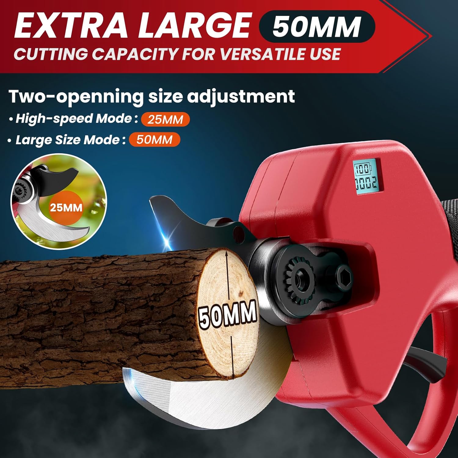 Forbici Potatura a Batteria 25/50mm (2x 2000 mAh) - immagine 3