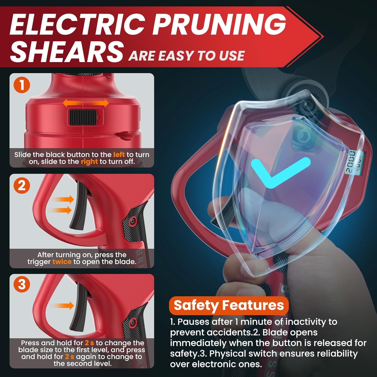 Forbici Potatura a Batteria 25/50mm (2x 2000 mAh) - immagine 6