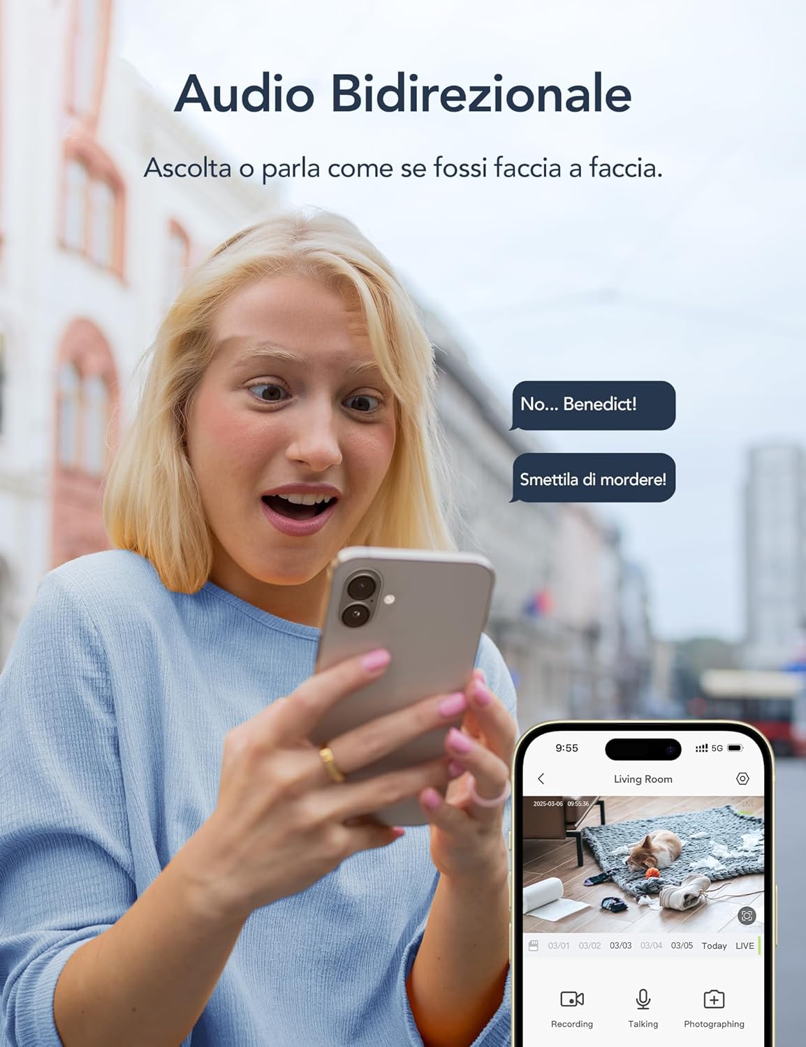 Gncc Telecamera WiFi Interno 2K (2-Pack) 360° - immagine 4