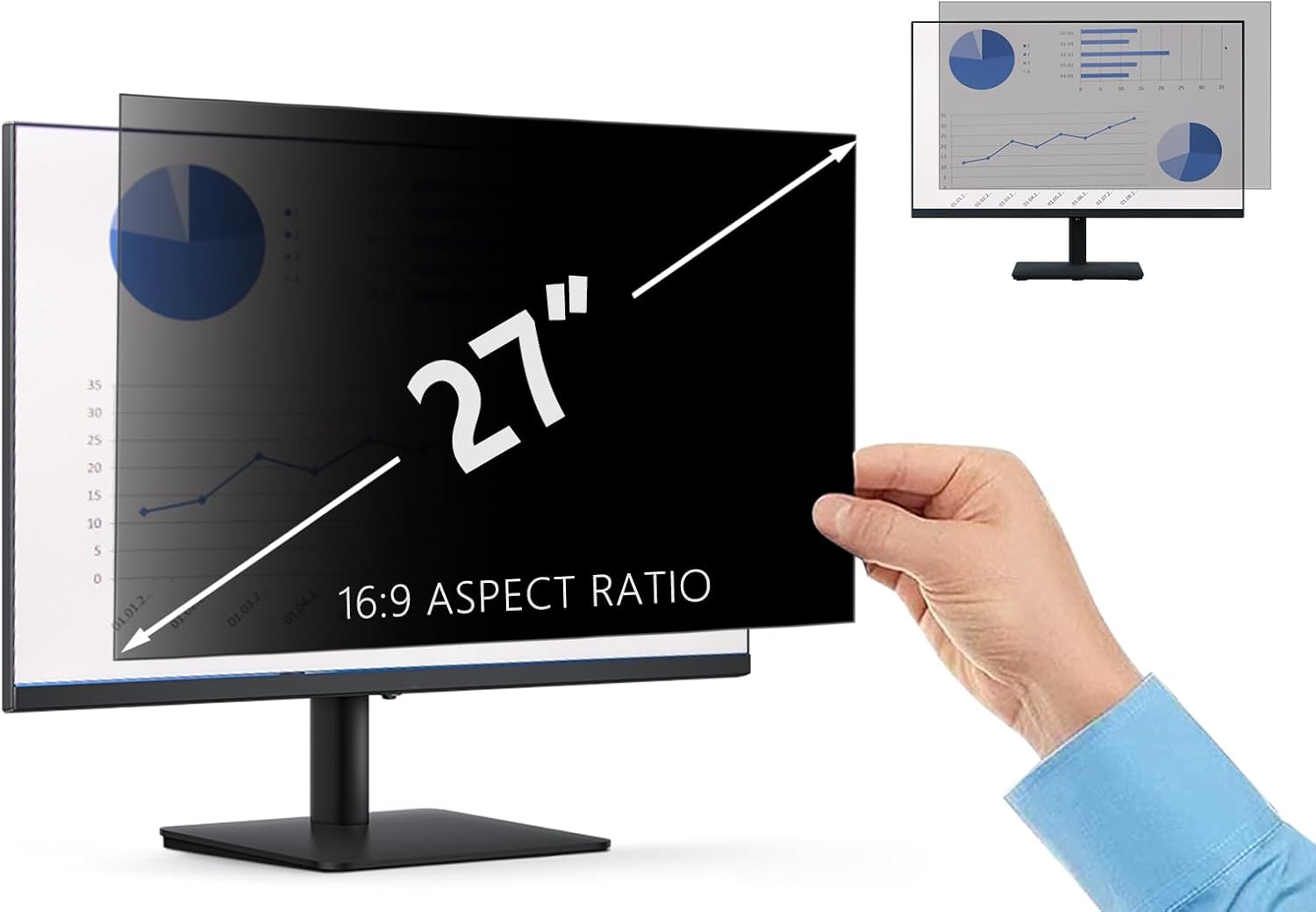 Filtro Privacy 27" per Monitor Widescreen (16:9) - immagine 1