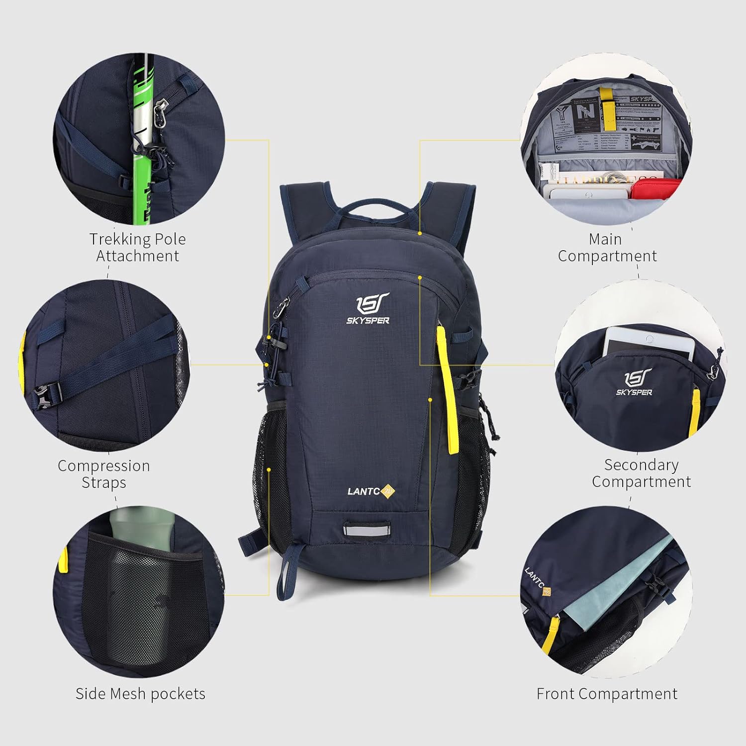 SKYSPER Zaino da Hiking 20L Impermeabile - immagine 4
