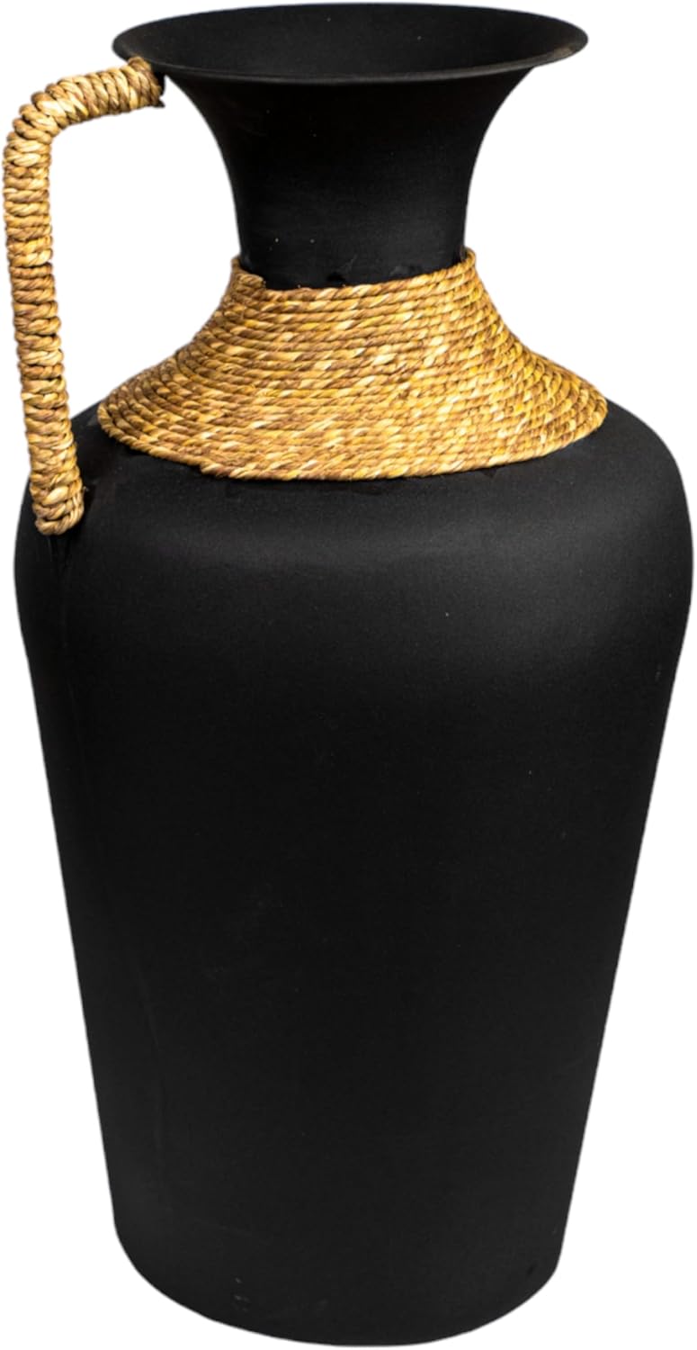 JARRO METAL NEGRO ASA C/MIMBRE