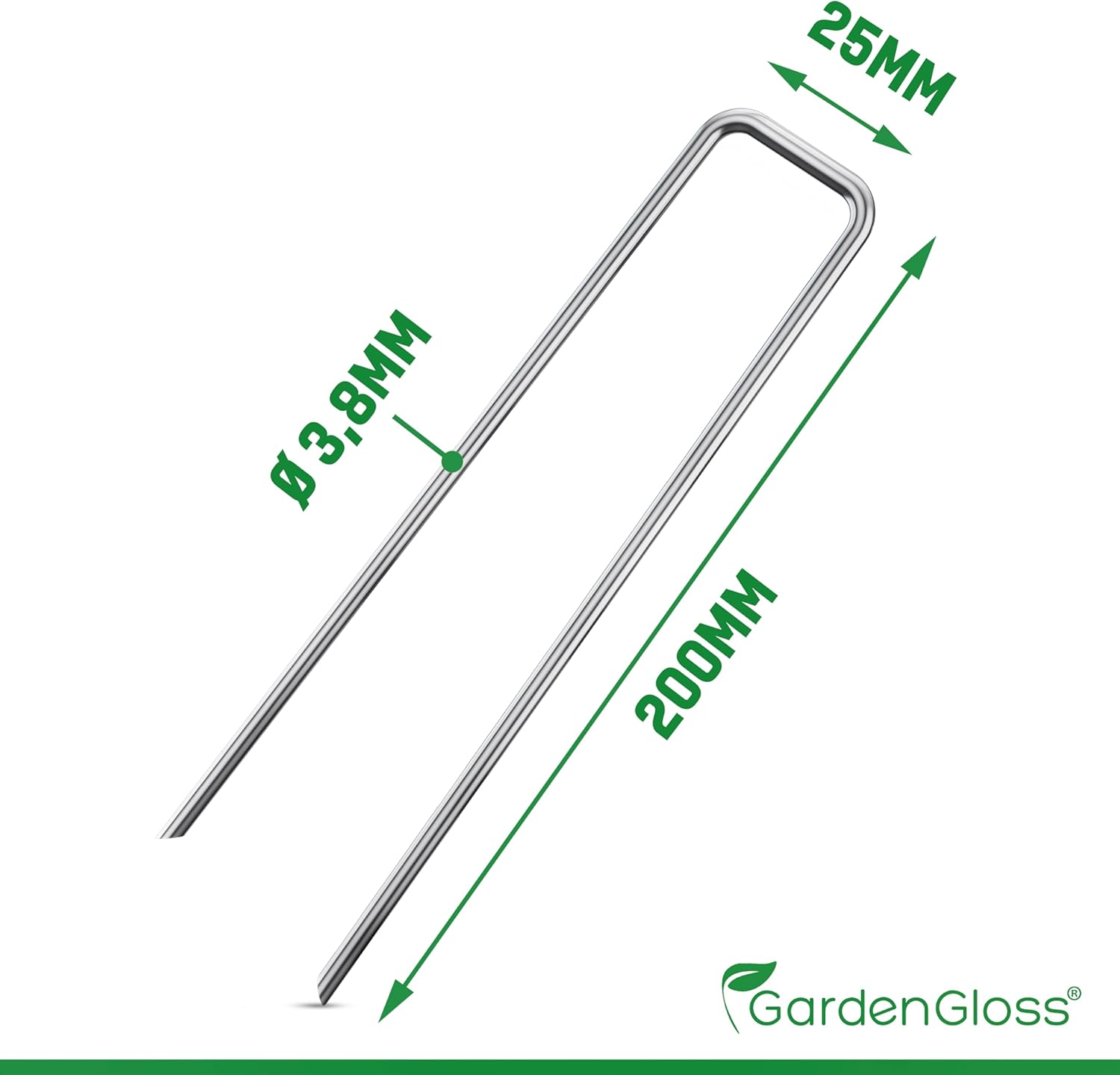 Gardengloss Picchetti in Acciaio Zincato 200mm (25 pezzi) - immagine 2
