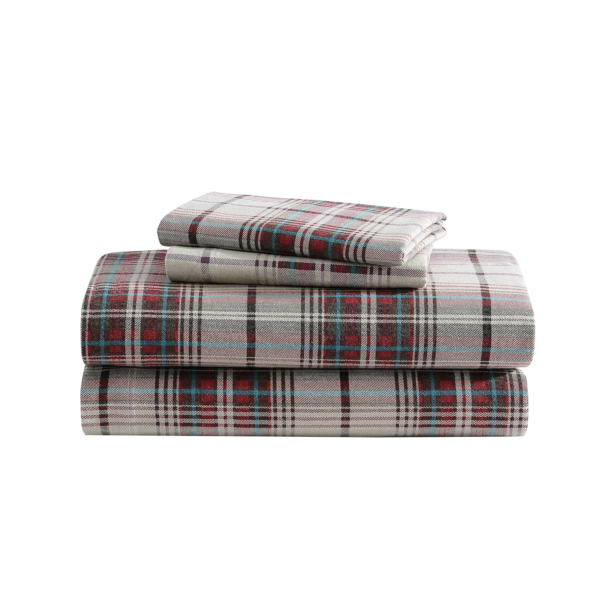 Eddie Bauer Mont Lake Plaid Flannel Sheet Set, Montlake Plaid, King