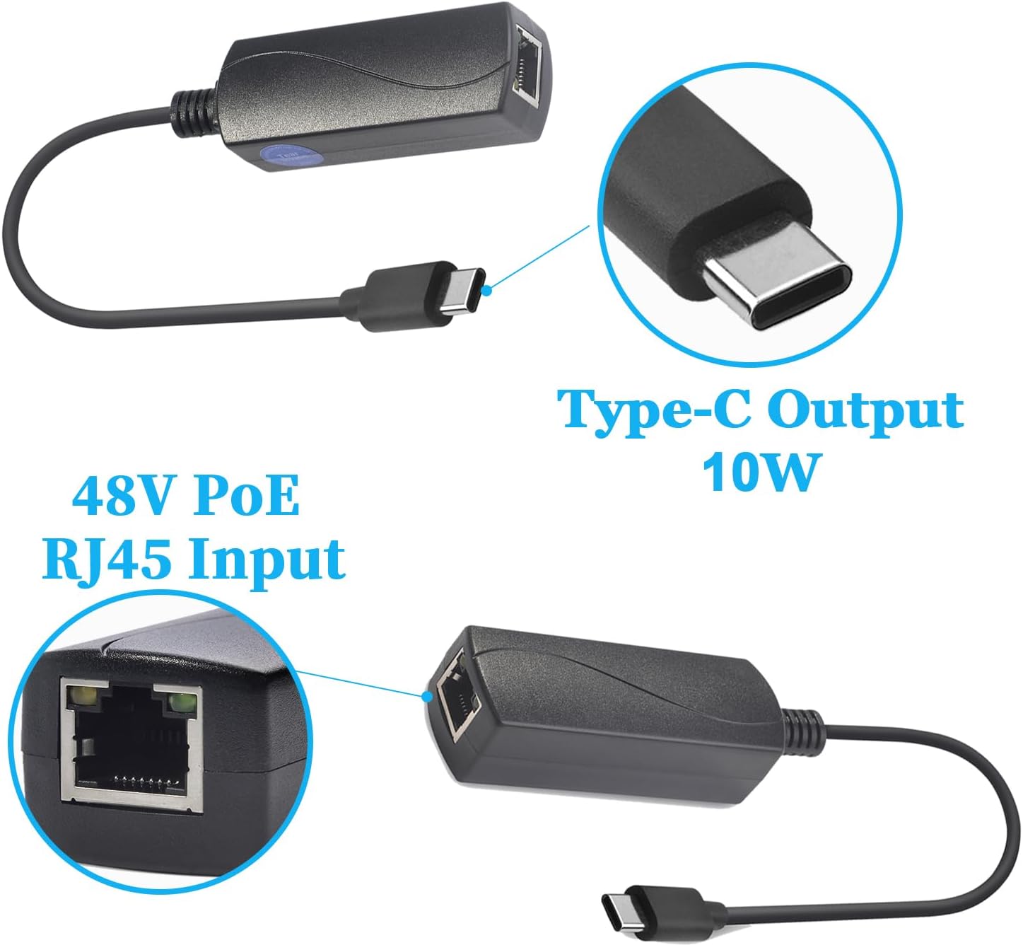 Convertitore Driver Gigabit PoE a USB-C 10W - immagine 5