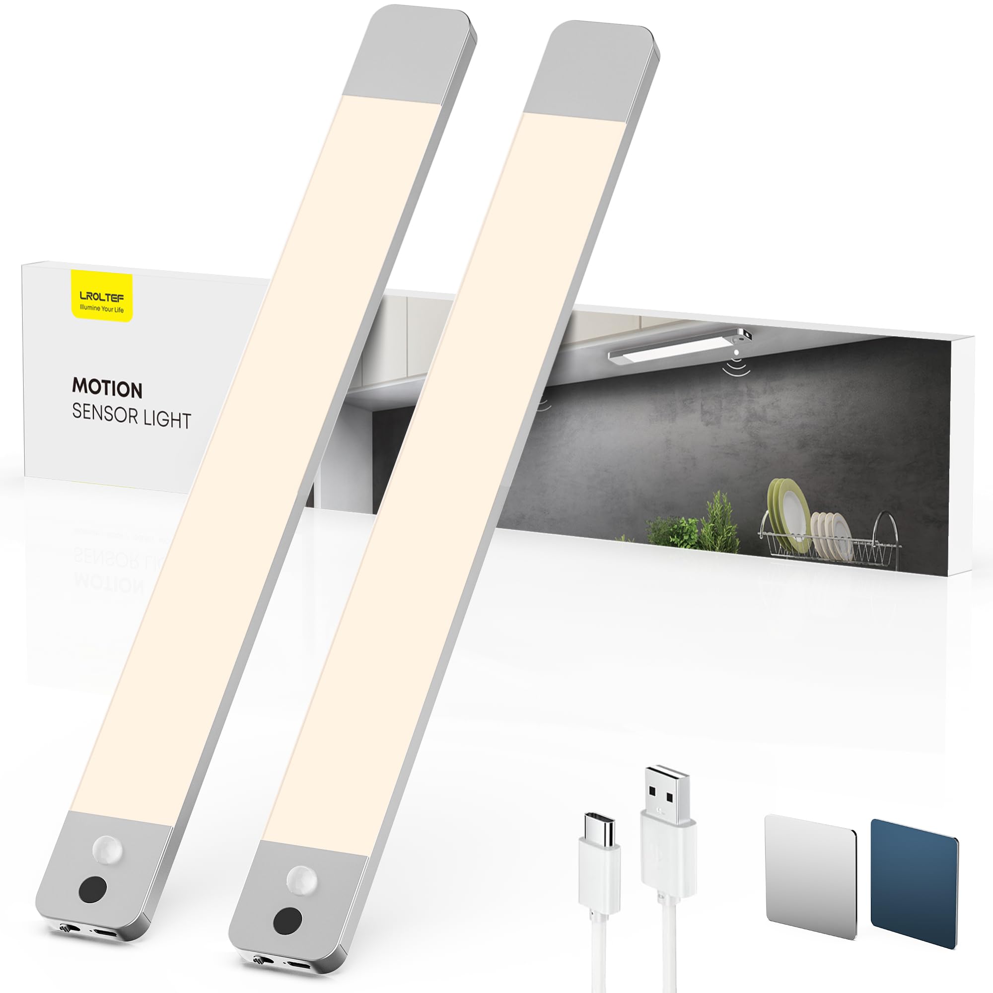 Lroltef Luce LED Sottopensile Cucina 40CM 2200mAh