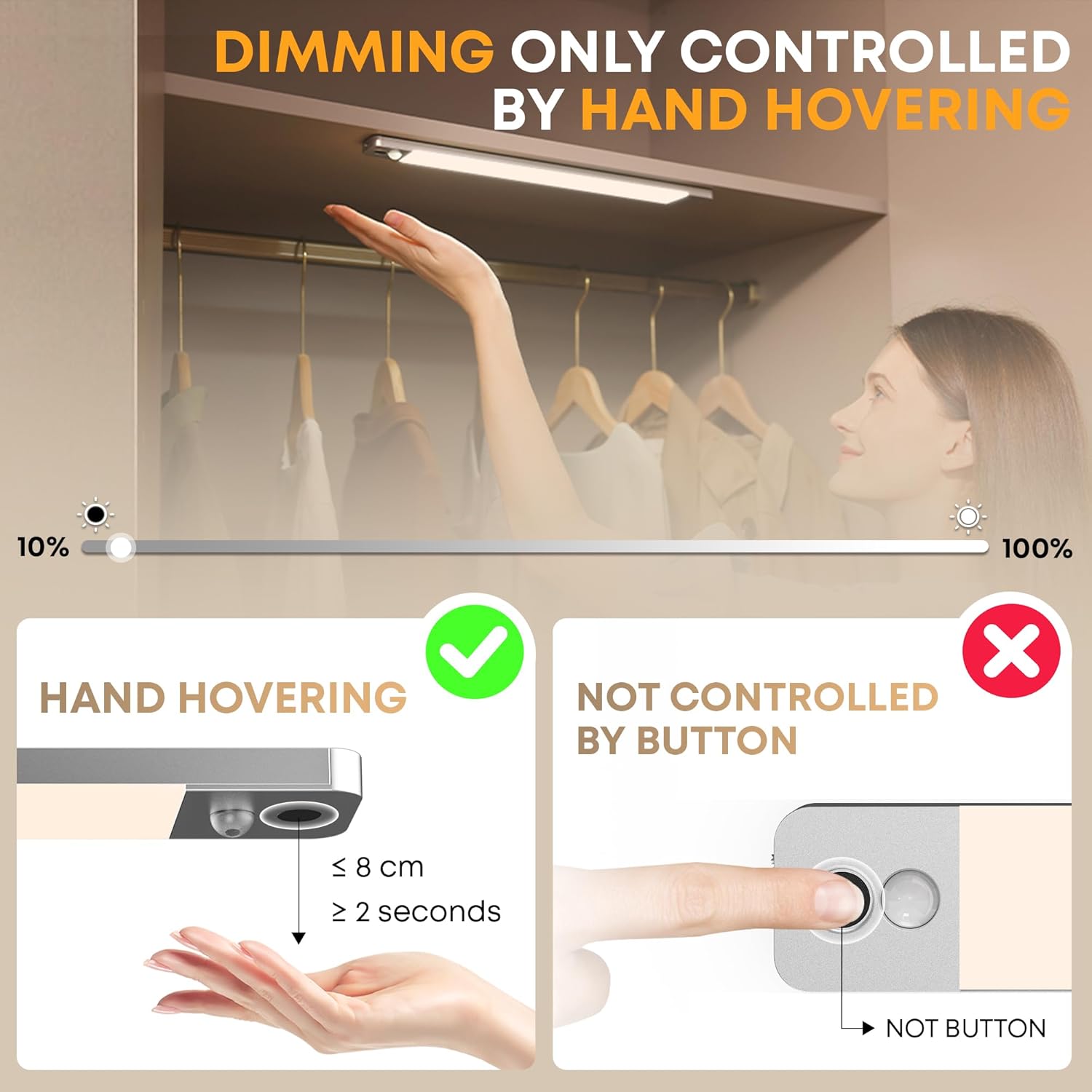 Lroltef Luce LED Sottopensile Cucina 40CM 2200mAh - immagine 4