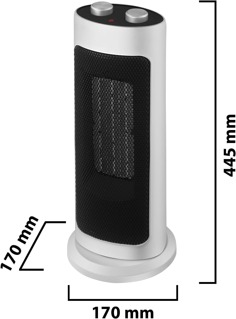 Generatore di aria calda ceramico, 2000W, base oscillante. Bianco - immagine 2