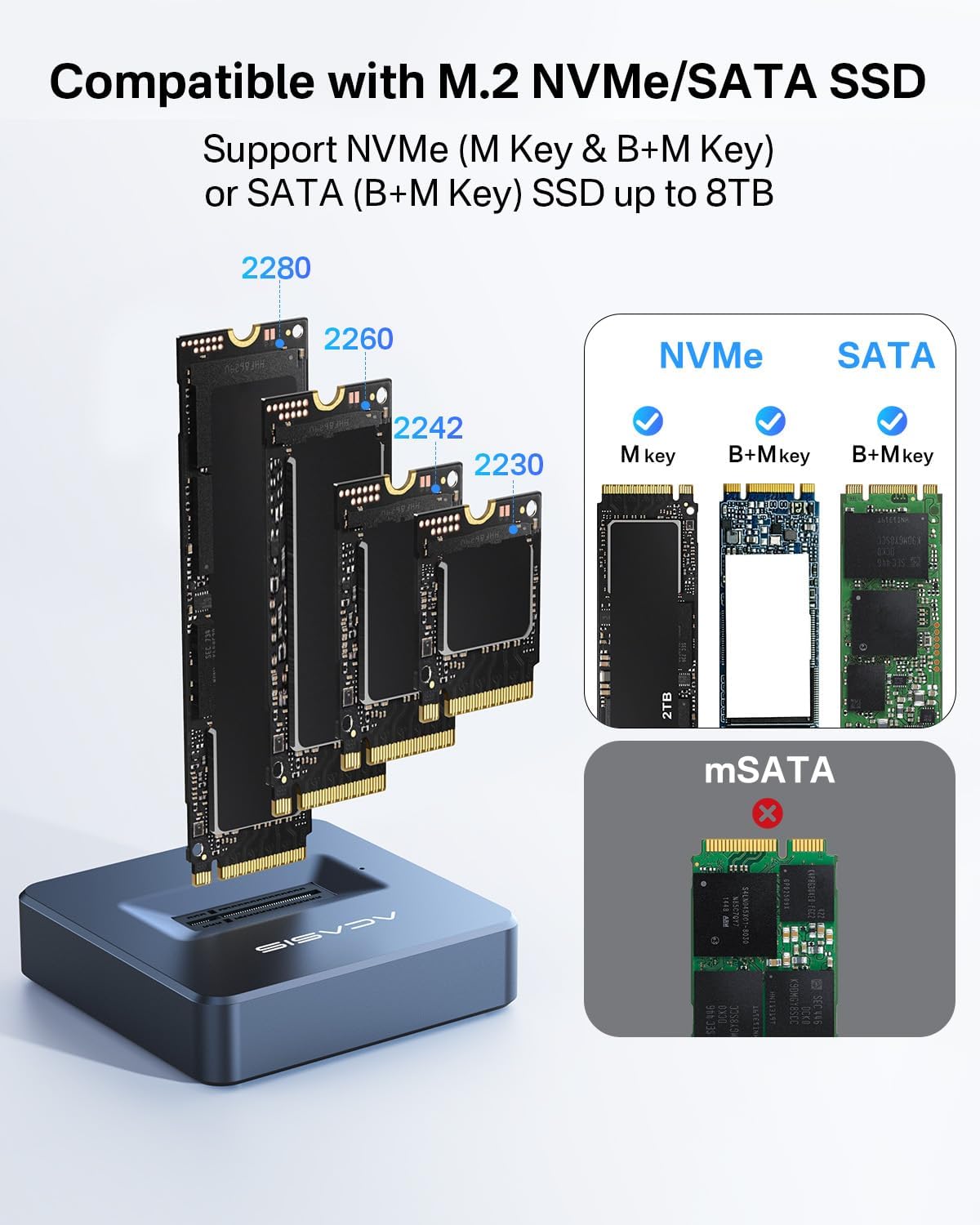 ACASIS Lettore NVME SSD Adattatore 10Gbps - immagine 4