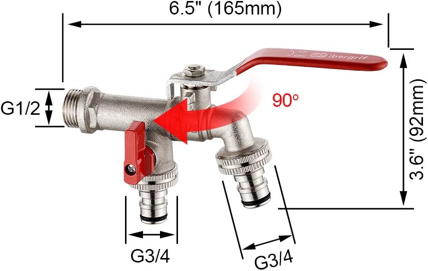 Ibergrif M22203 Rubinetto Esterno Doppio con Connettore - immagine 2