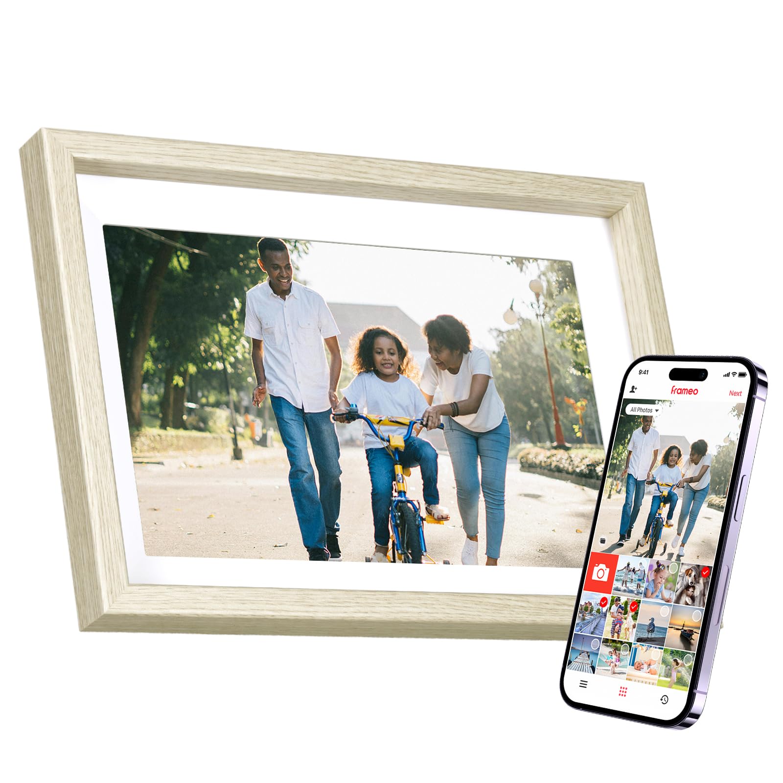 Rollei Smart Frame WiFi 108 - Cornice Digitale 10,1" Legno Bianco