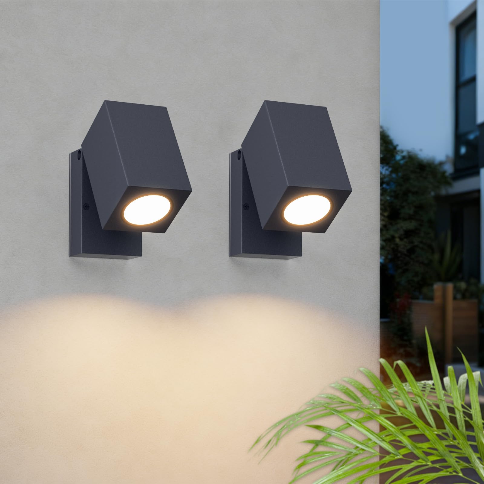 Aipsun 2 PCS Applique Esterno/Interno IP65 Antracite