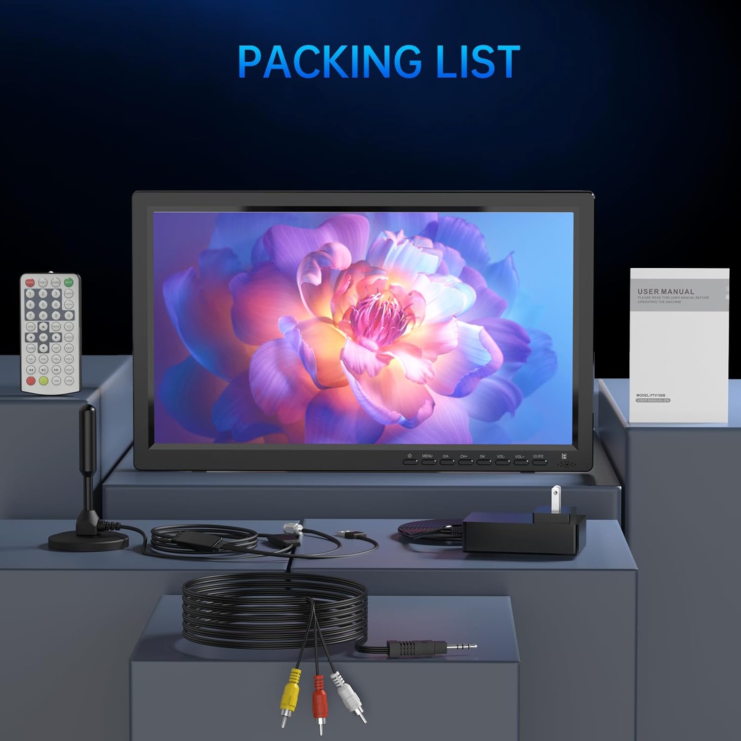 Desobry Televisore Portatile 15.6'' HD 1080P - immagine 3