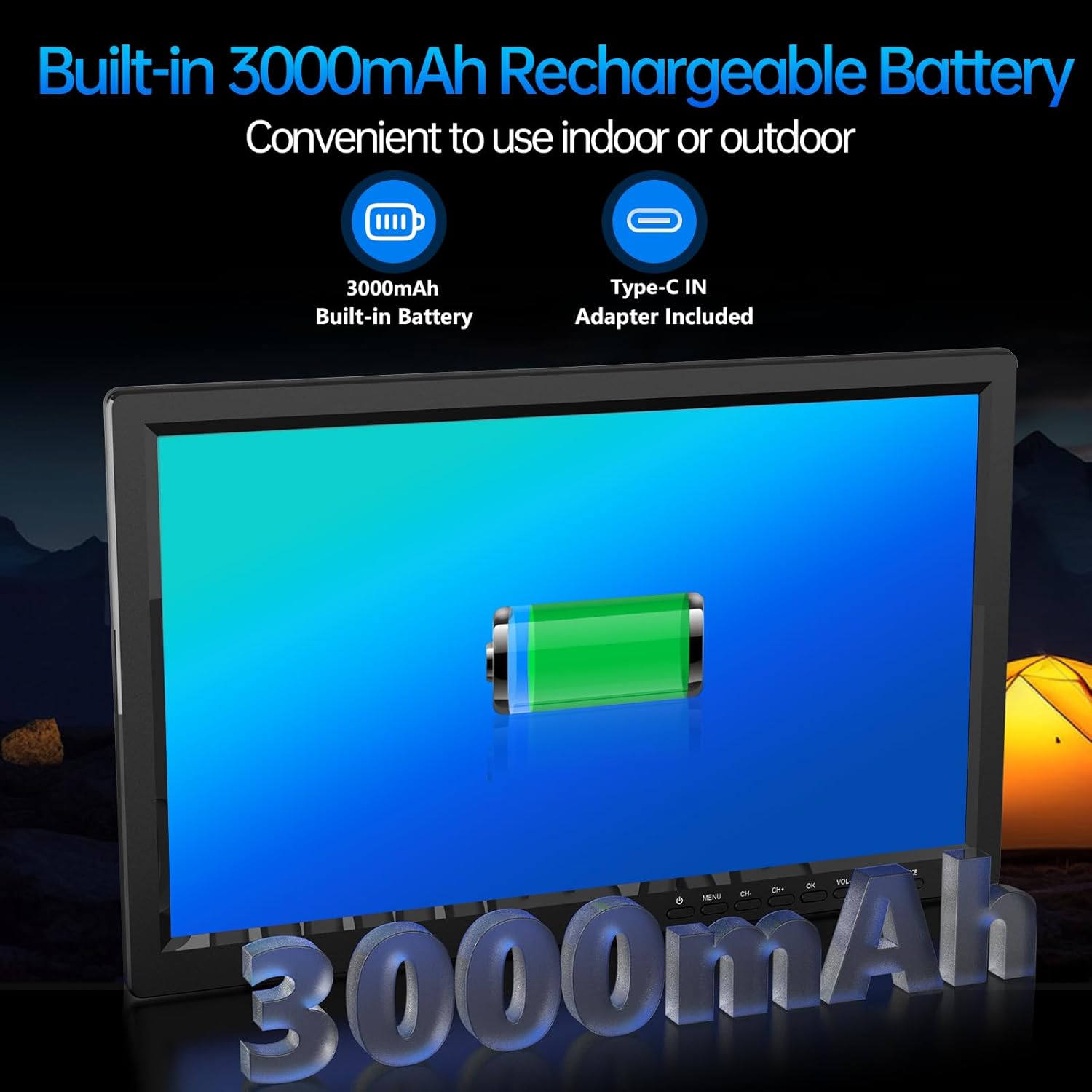 Desobry Televisore Portatile 15.6'' HD 1080P - immagine 5