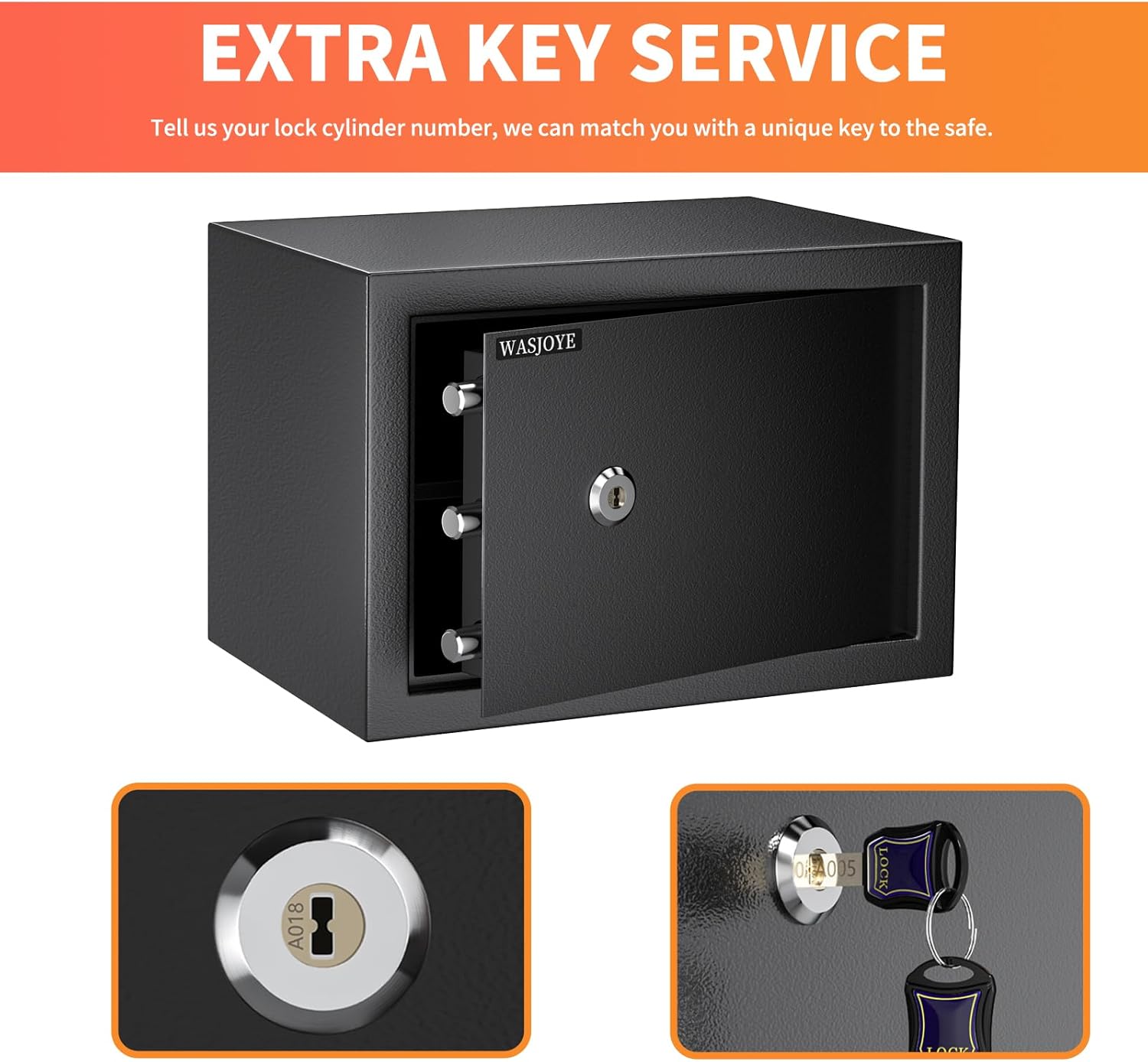 Wasjoye Cassaforte a Muro con Chiave 19L - immagine 7