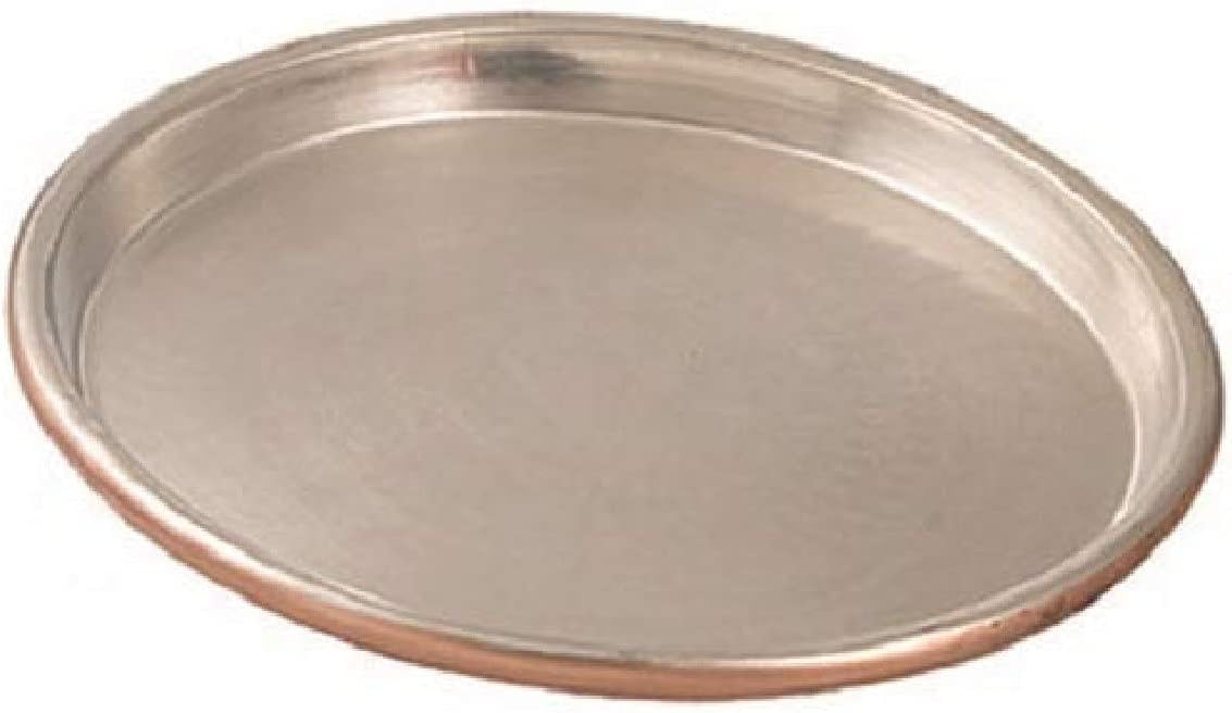 Vigor Blinky 94080-38 Teglia Rame Stagnato, Tonda, Bordo da 3 cm, Diametro 38 cm