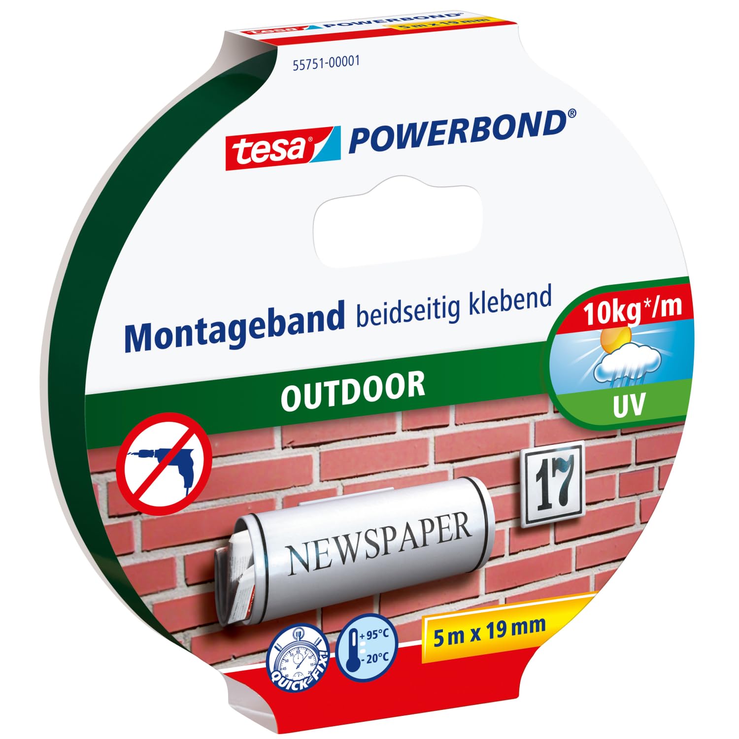 tesa Powerbond OUTDOOR, 5m x 19mm