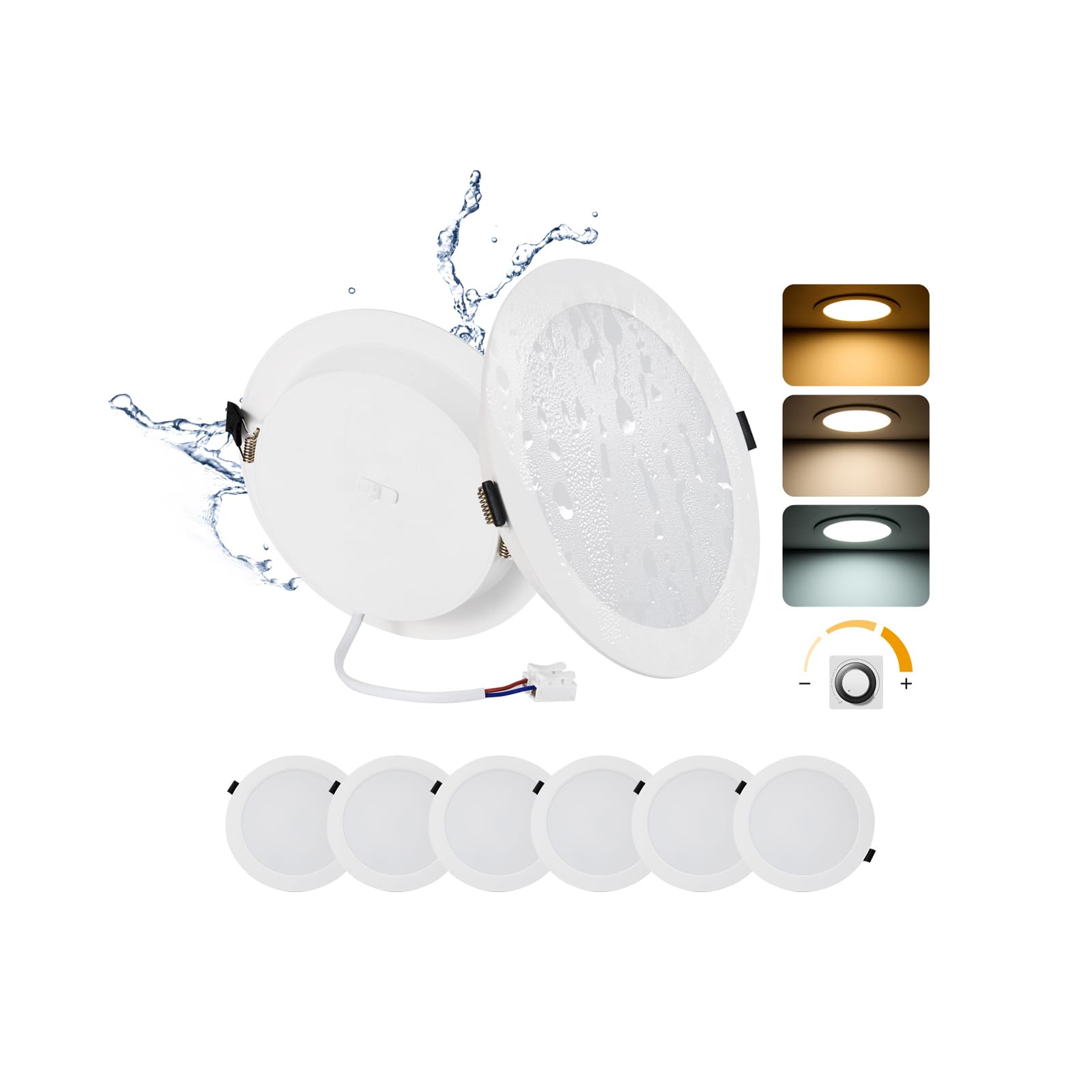 Faretti LED Incasso Cartongesso 24W Dimmerabili (6 Pezzi)