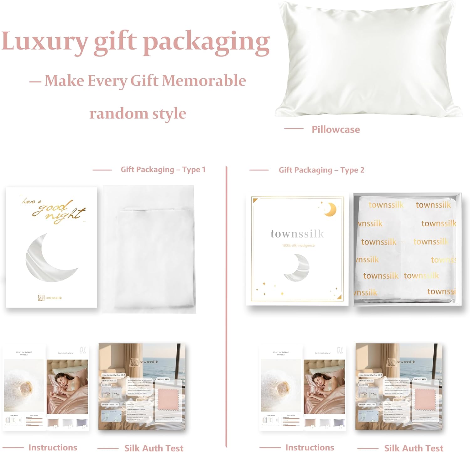 Townssilk Federa Seta Cuscino 50x75cm, Darkgrey - immagine 8