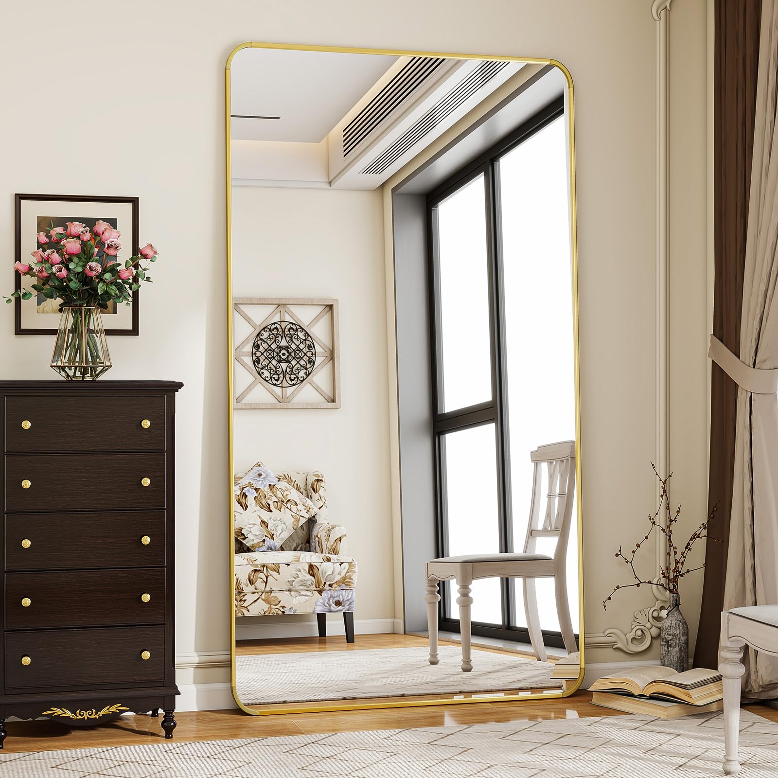 Koonmi Specchio Verticale con Supporto 76x171 cm