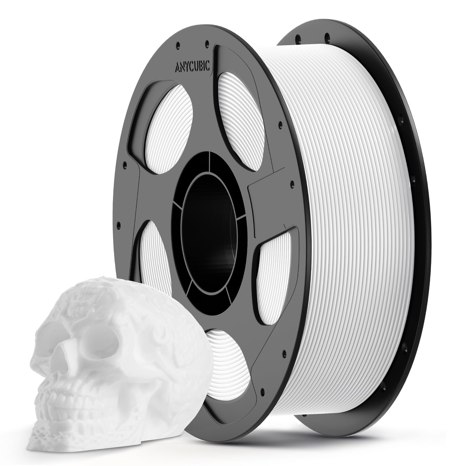 Anycubic Filamento PLA 1.75mm per Stampante 3D, Bianco Brillante