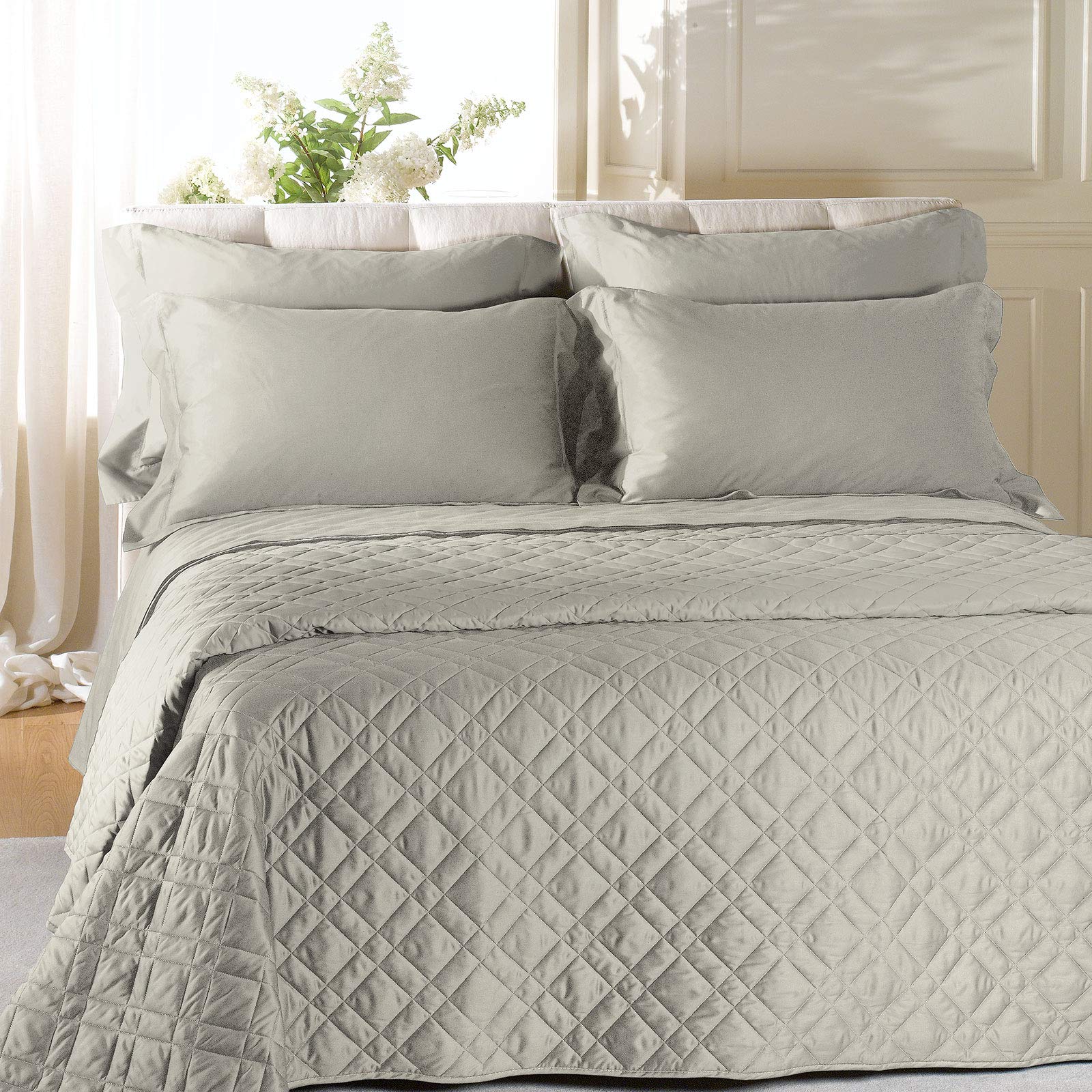 Caleffi - Copriletto-trapuntato Raso Tinta Unita Matrimoniale Corda