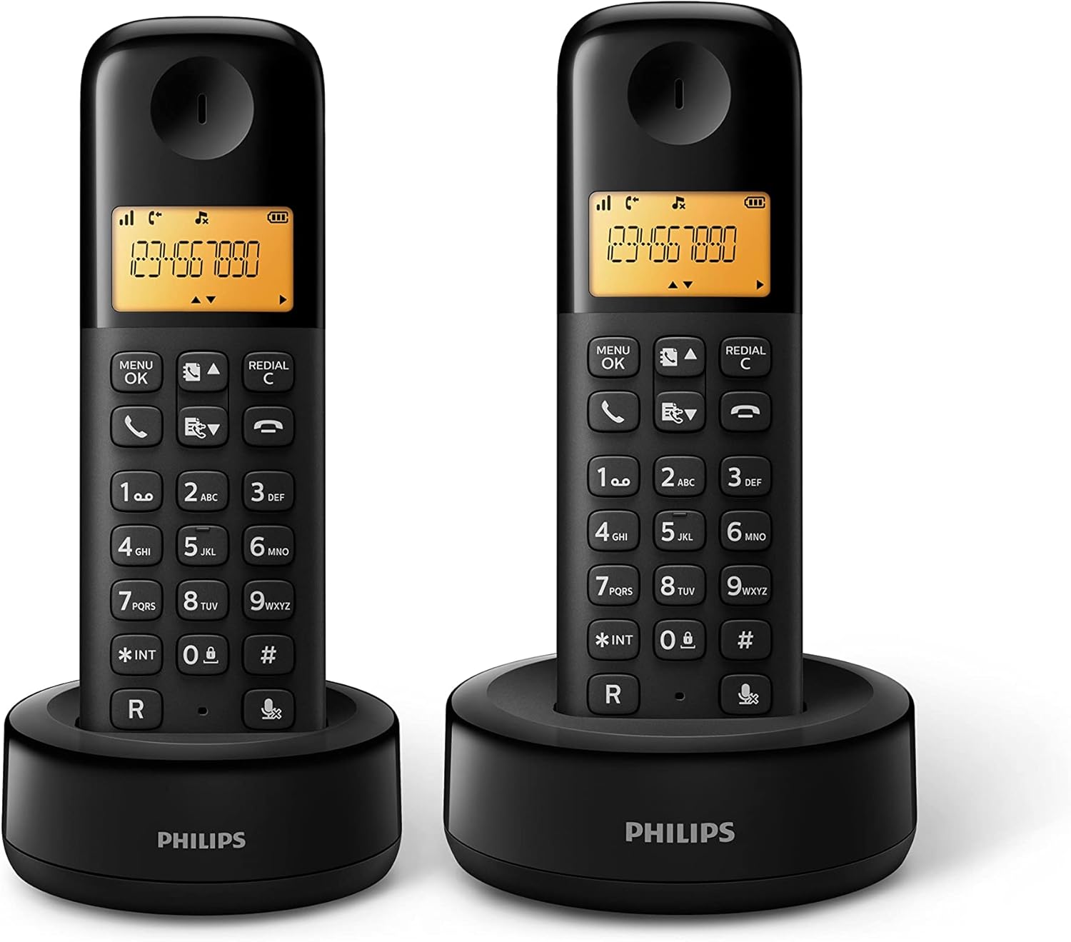 Philips D1602B/01 - Telefono Cordless DECT con 2 Ricevitori, Nero - immagine 3