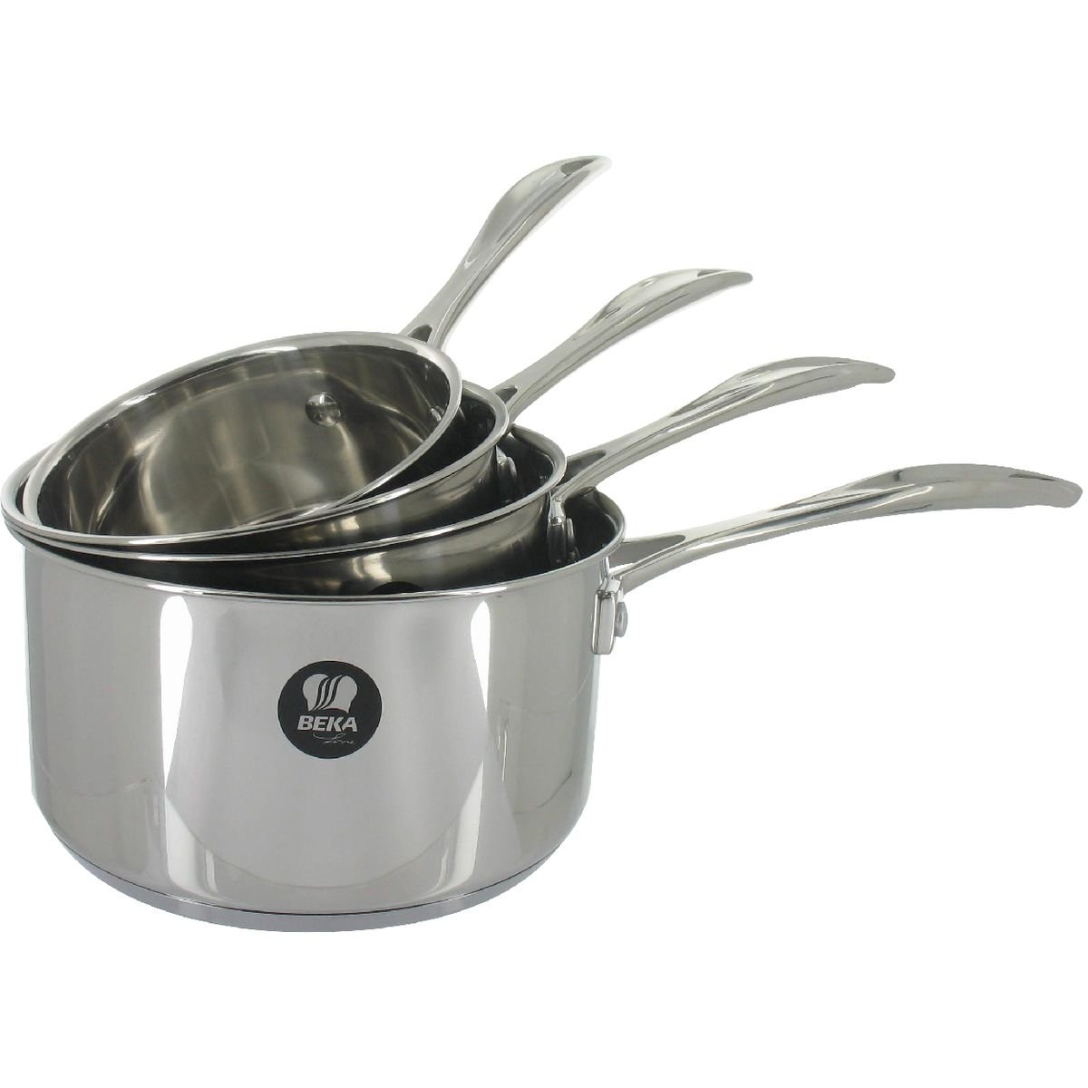 Beka Set Casseruole Acciaio Inox con Manico 14/16/18/20 cm