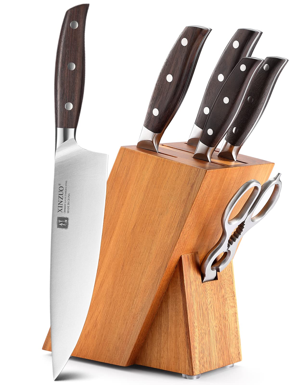 Xinzuo Set Coltelli da Chef 7 Pezzi con Portacoltelli